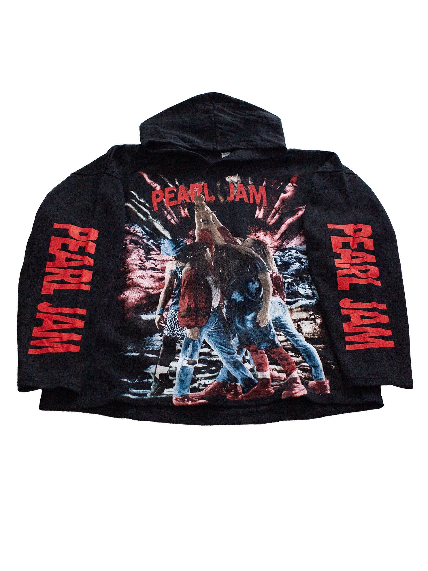 Vintage Vintage 90s Pearl Jam "Ten" Euro Bootleg Grunge Band Hoodie Size US XL / EU 56 / 4 - 1 Thumbnail
