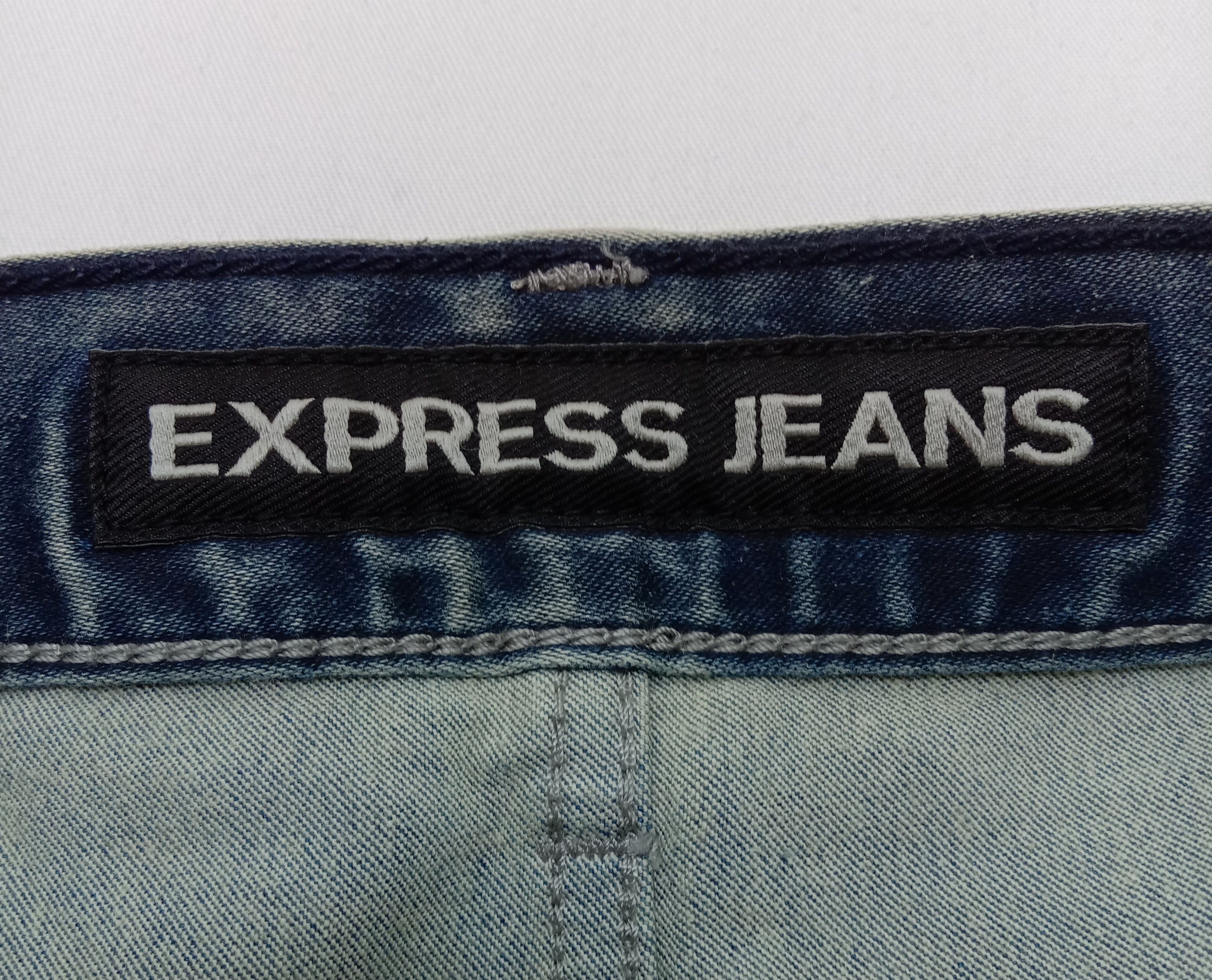 Express Vintage Express Mud Wash Jeans Loose Fit Straight Leg Denim Size US 36 / EU 52 - 10 Thumbnail