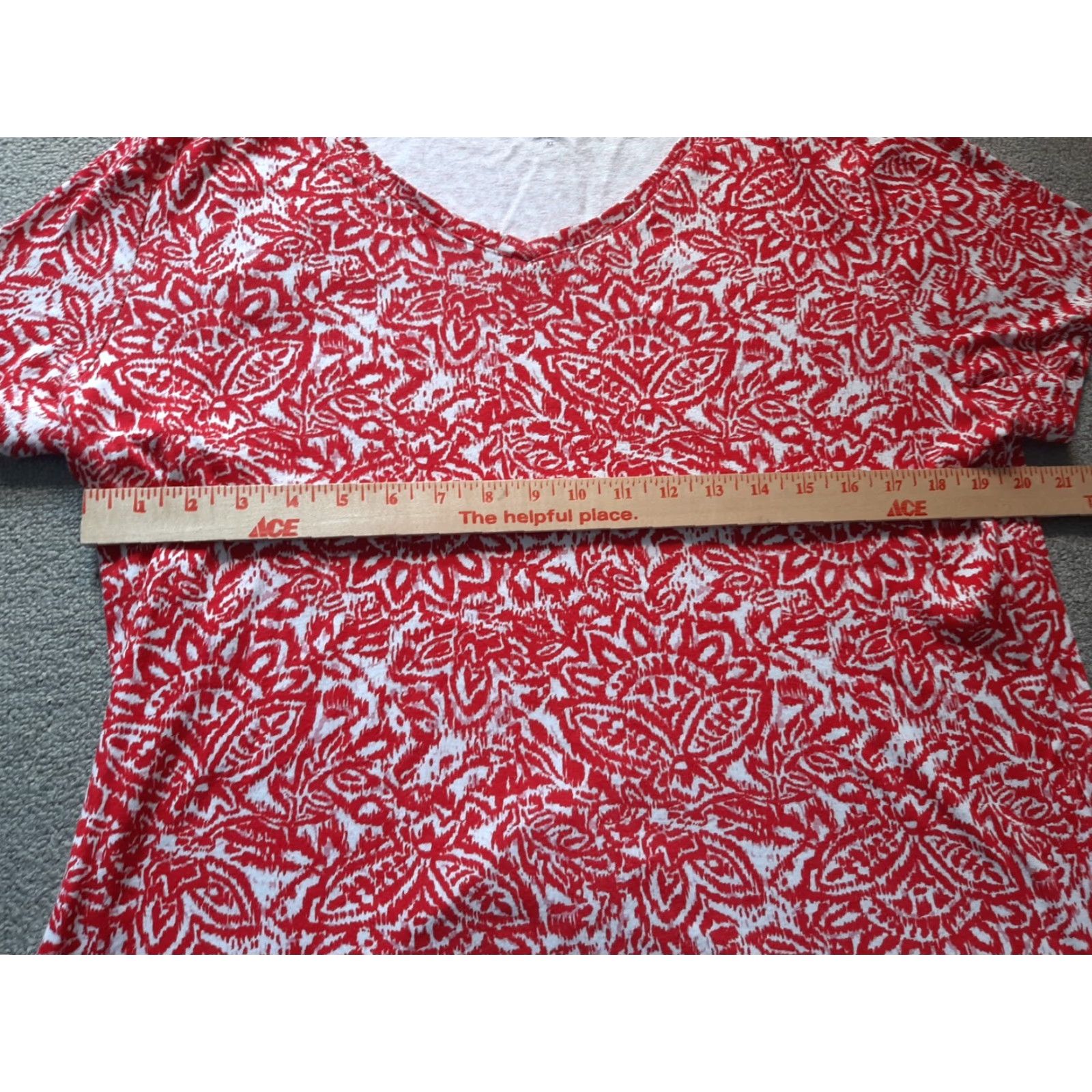 Vintage Laura Scott Short Sleeve Shirt Womens XL Red White Top Size XL / US 12-14 / IT 48-50 - 5 Thumbnail