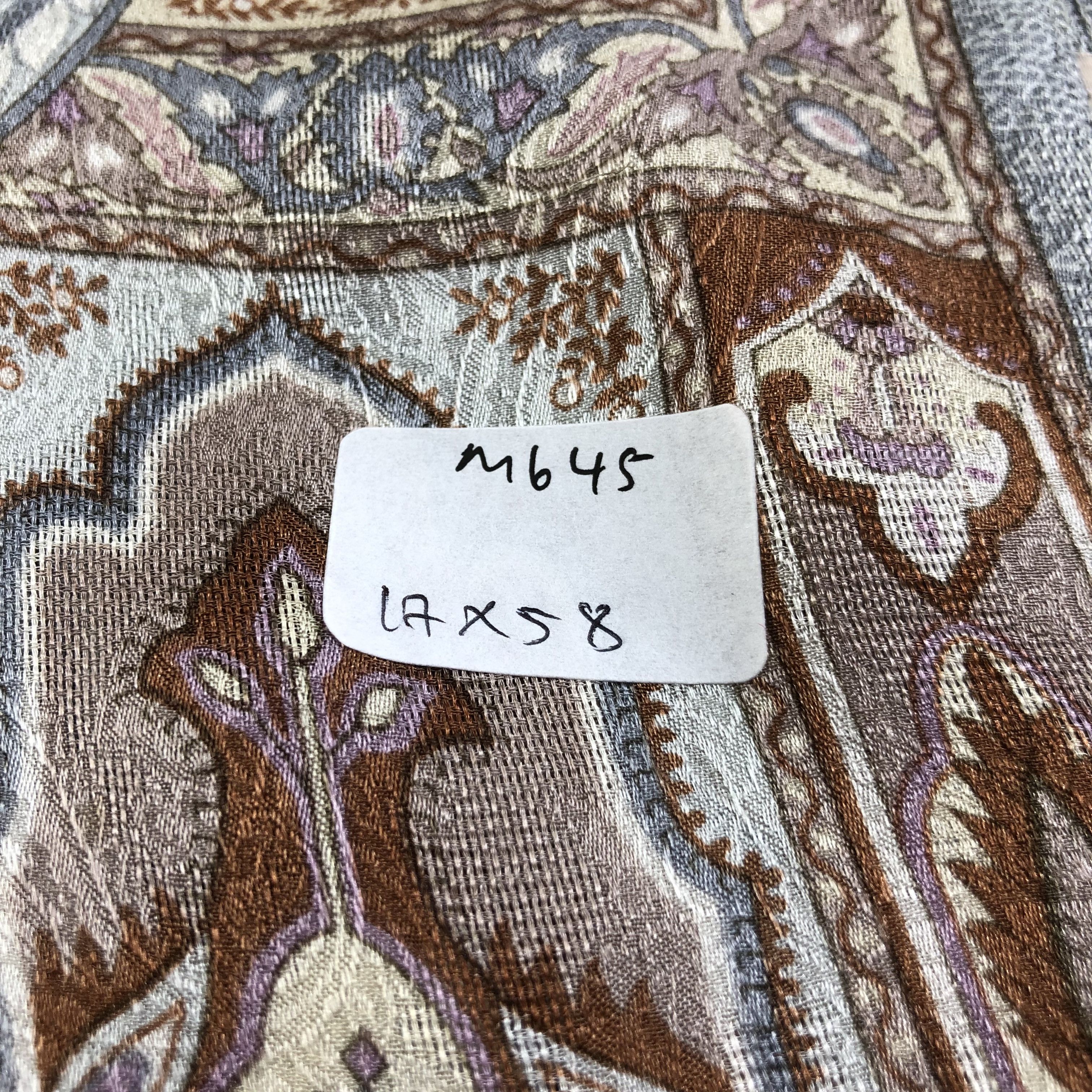 Vintage Luxury Paislee Design Silk Stole Silk Scarf M645 Size ONE SIZE - 6 Thumbnail