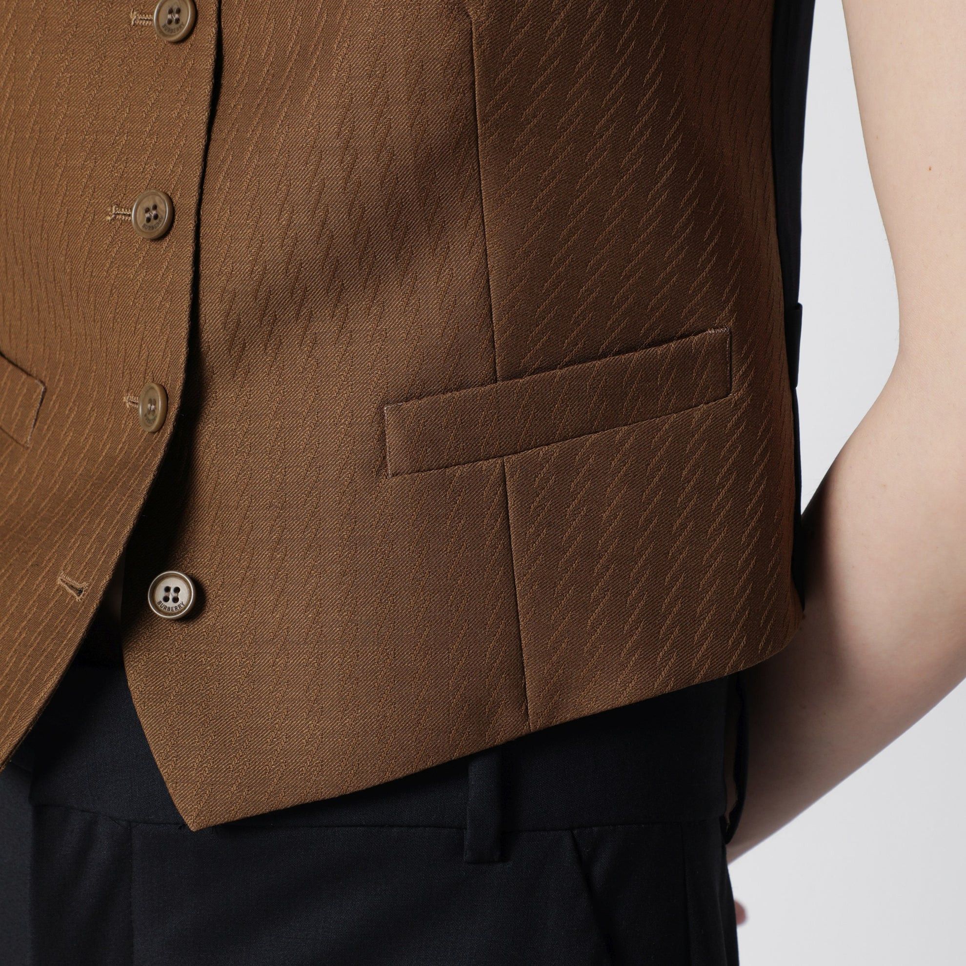 Burberry o1d2blof0426 Wool And Mohair Vest in Brown Size S / US 4 / IT 40 - 3 Thumbnail