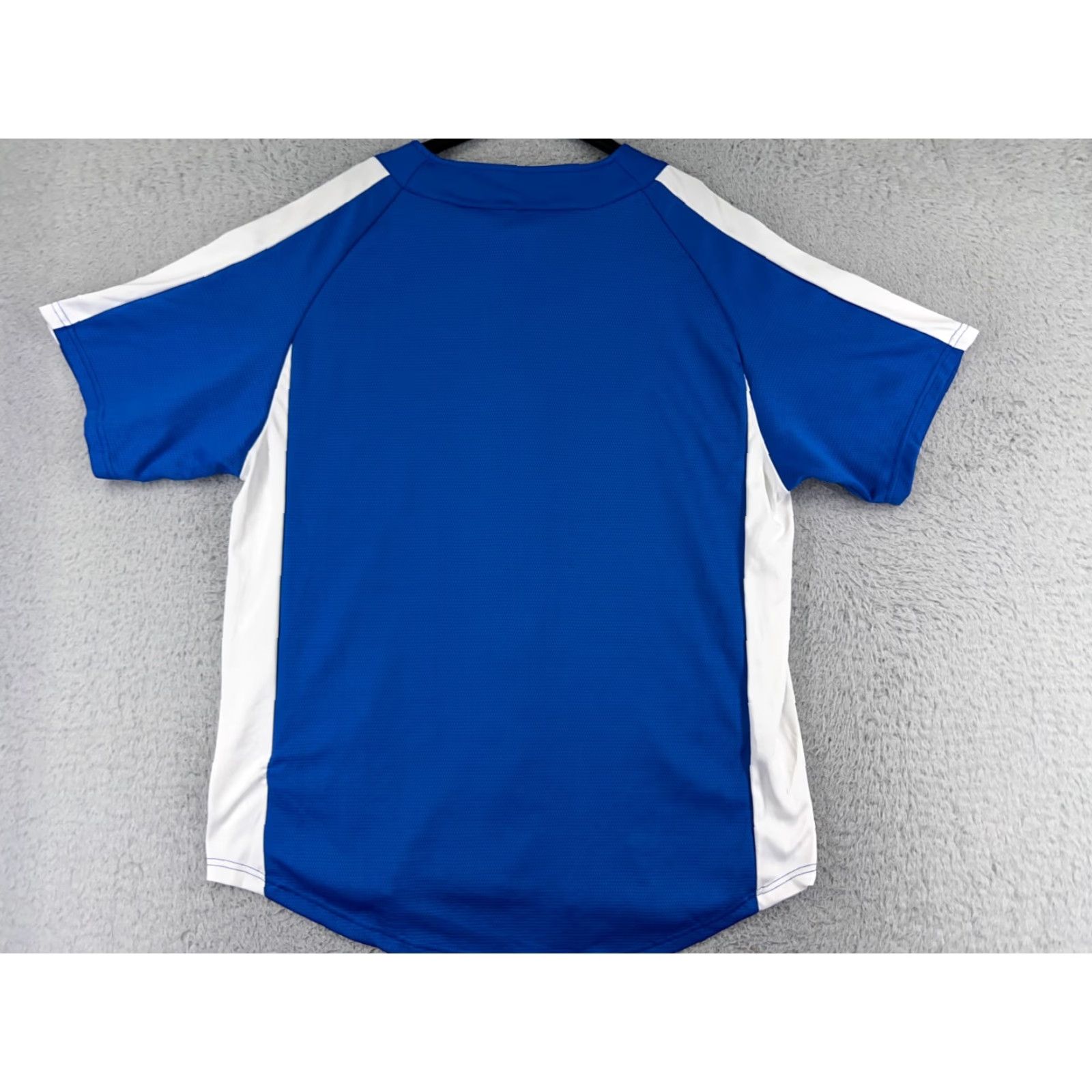 Champion Champion Baseball Jersey Adult XL Blue Button Up Polyester Jersey Mens Regular Short Sleeve Sports Gym Casual Shirt Size US XL / EU 56 / 4 - 2 Thumbnail