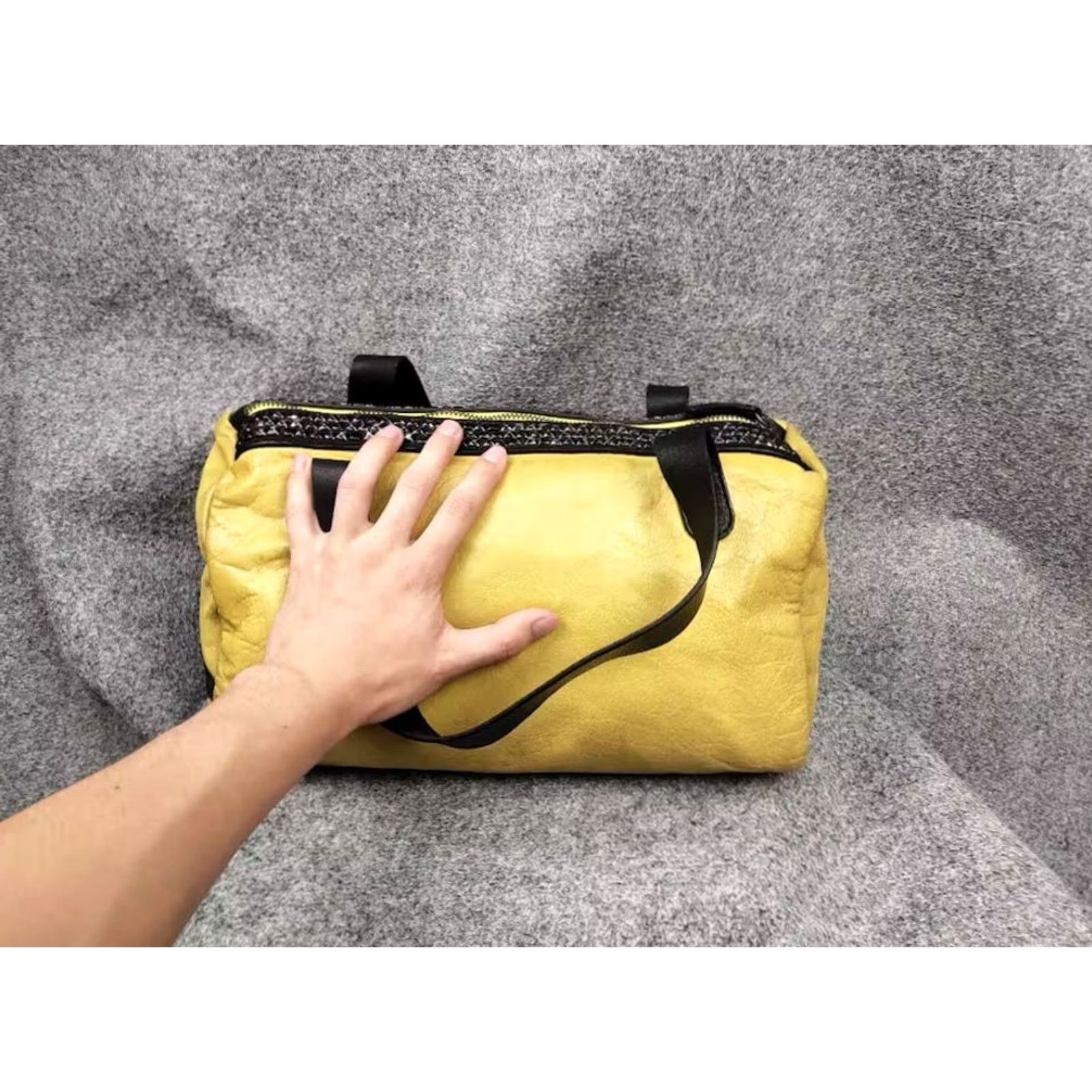 Vintage VINTAGE Rehard Italy Design Premium leather Duffle light green Travel Bag Size ONE SIZE - 6 Thumbnail