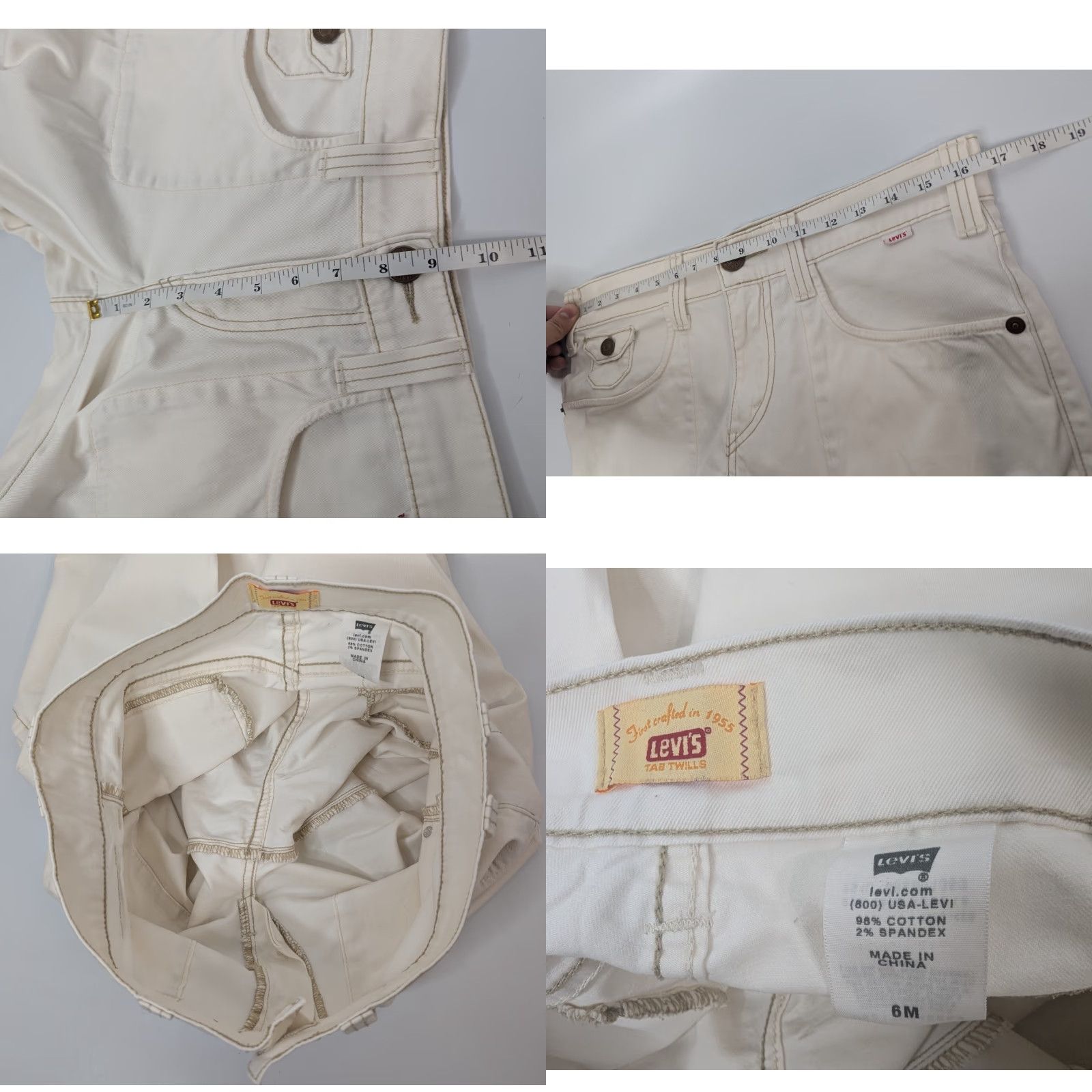 Levi's Levi's Pants Shirt Twills Utility Cotton White Cream Chino Women Size 6 Regular Mid Rise Pants Casual Vintage? No. Size 28" / US 6 / IT 42 - 8 Thumbnail