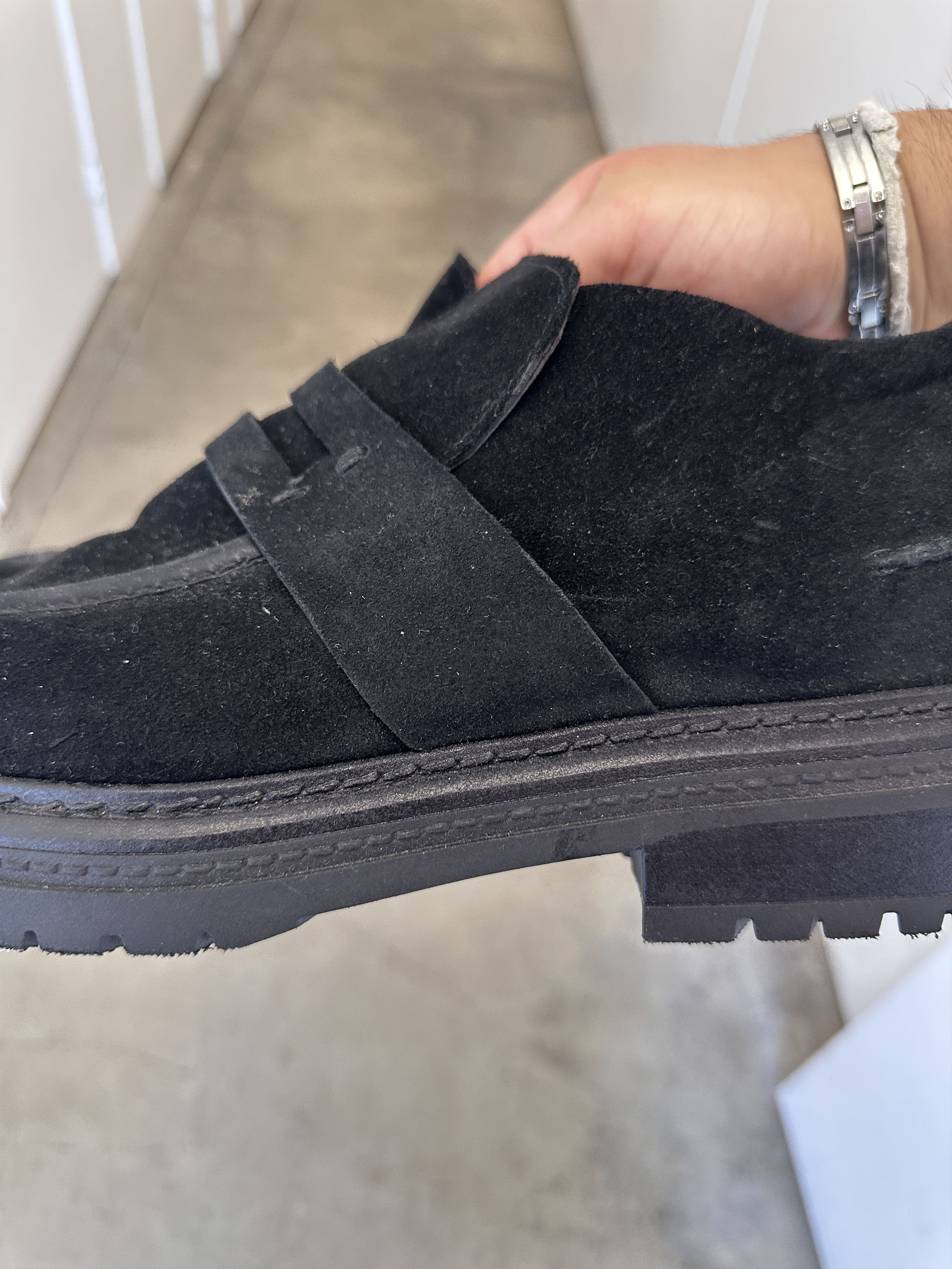 Handmade × Vintage Italian reverse Wallabee platform loafer. Size 13. 804. Size US 13 / EU 46 - 10 Thumbnail