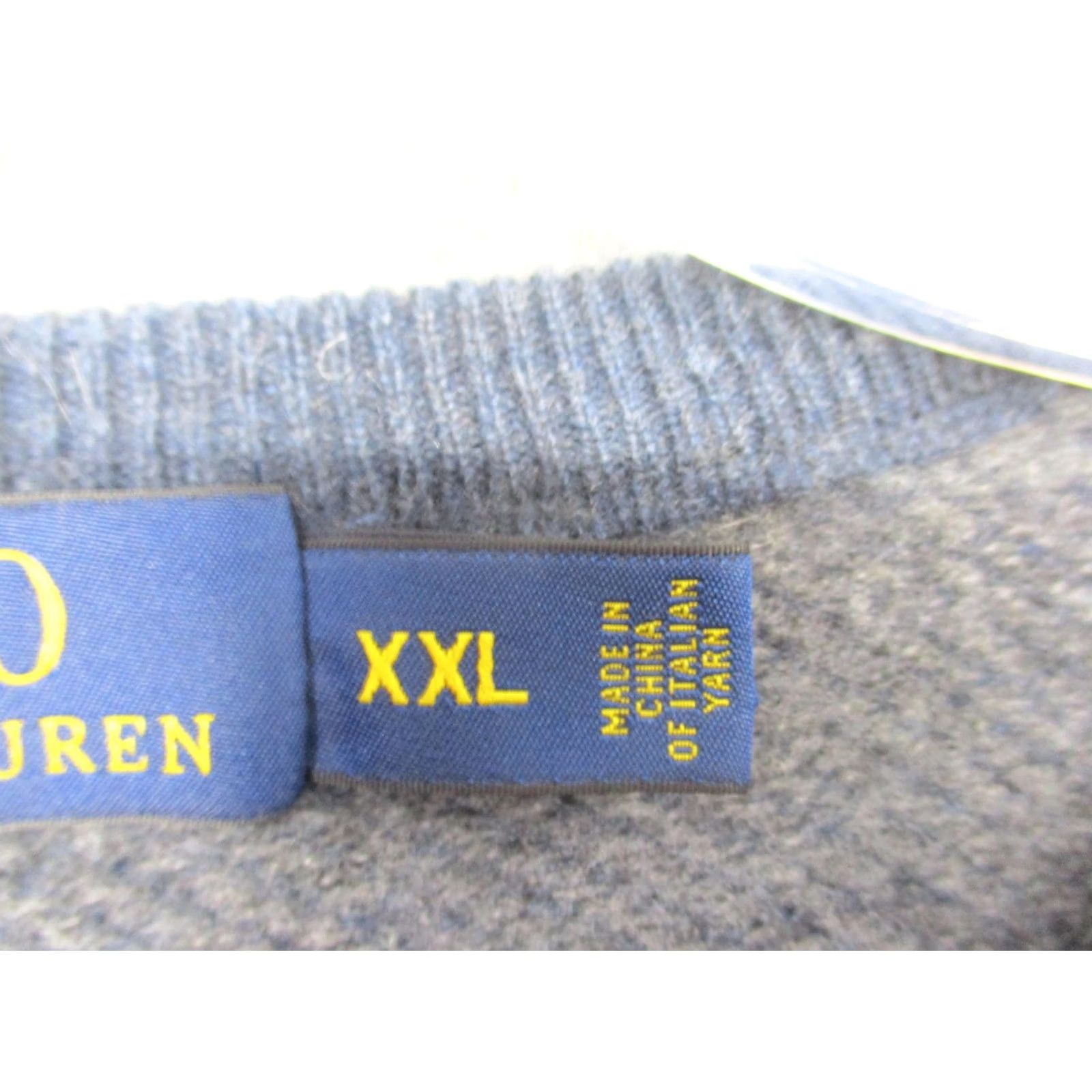 Polo Ralph Lauren Polo Ralph Lauren Mens Sweater XL Blue Gray Merino Wool Crewneck Italian Yarn Size US XL / EU 56 / 4 - 5 Thumbnail