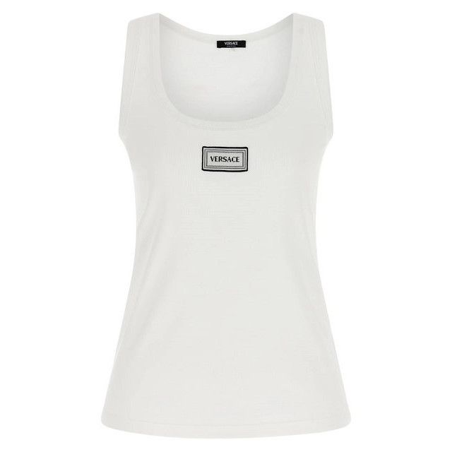 VERSACE White Cotton Tank Top New & Authentic (Women's size: