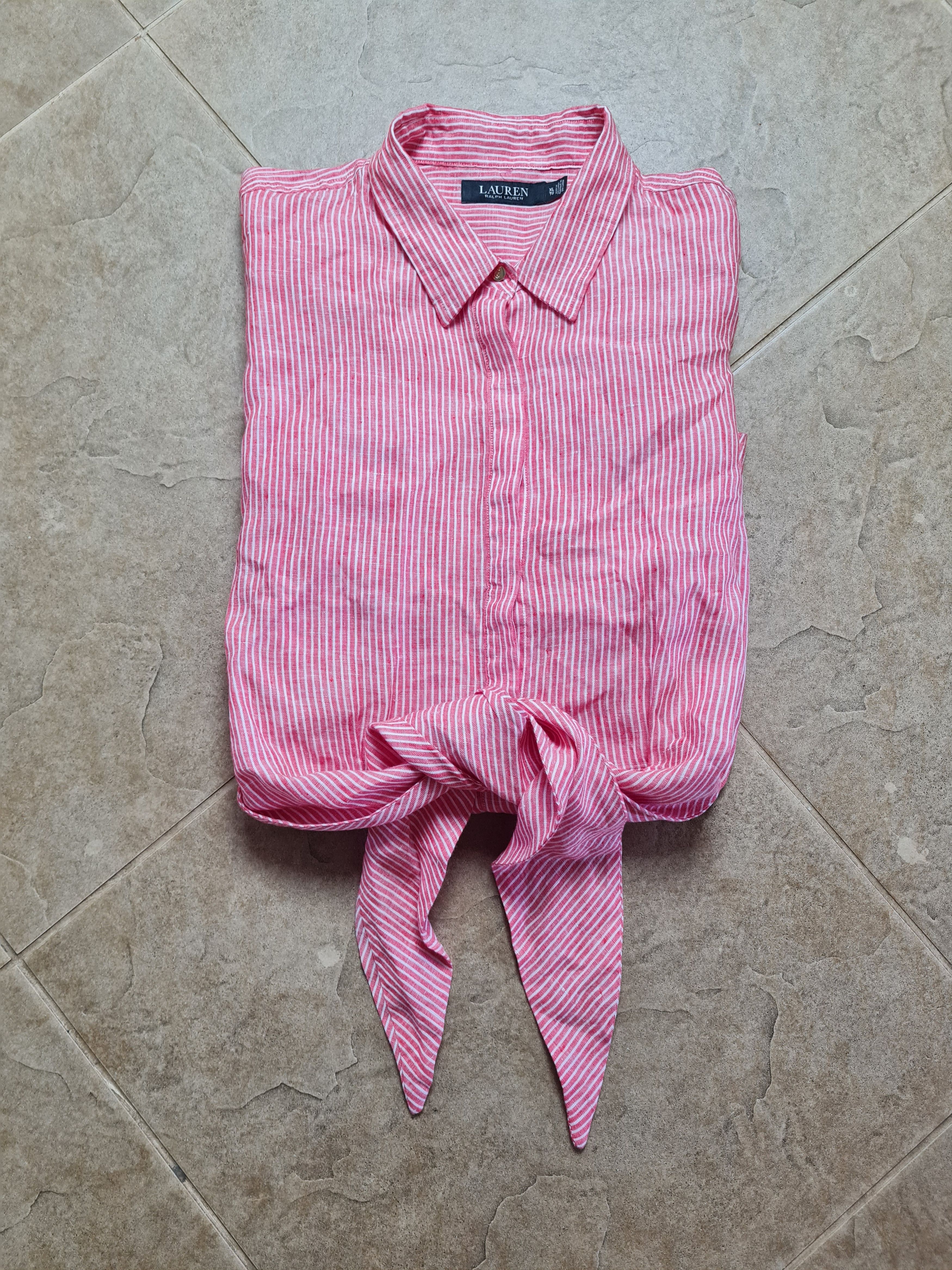 Ralph Lauren Lauren Ralph Lauren pink White Black Label Striped Linen Top Size XL / US 12-14 / IT 48-50 - 16 Thumbnail