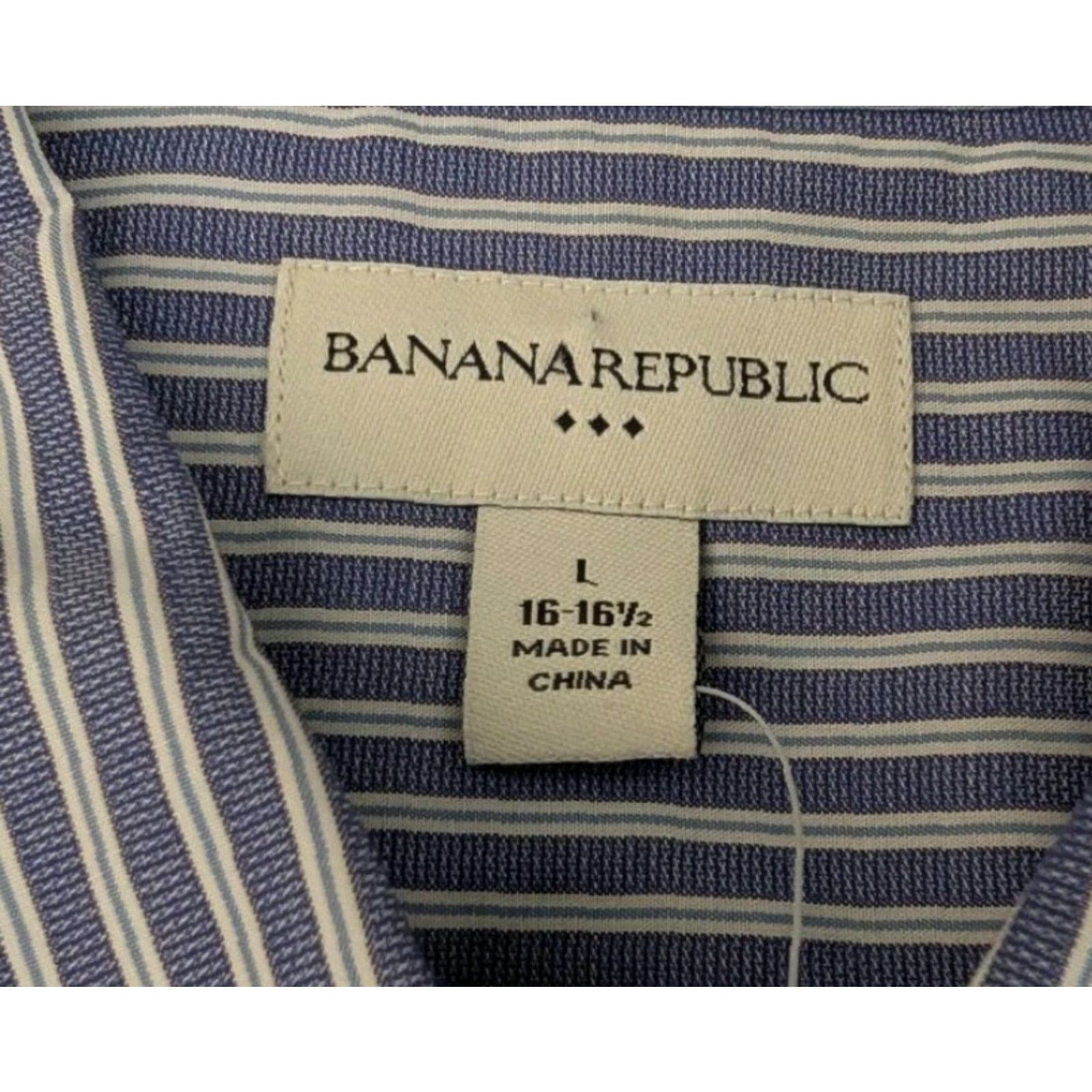 Banana Republic Banana Republic Button-Up Shirt Mens Large Blue Striped Long Sleeve Cotton NWT Size US L / EU 52-54 / 3 - 7 Thumbnail