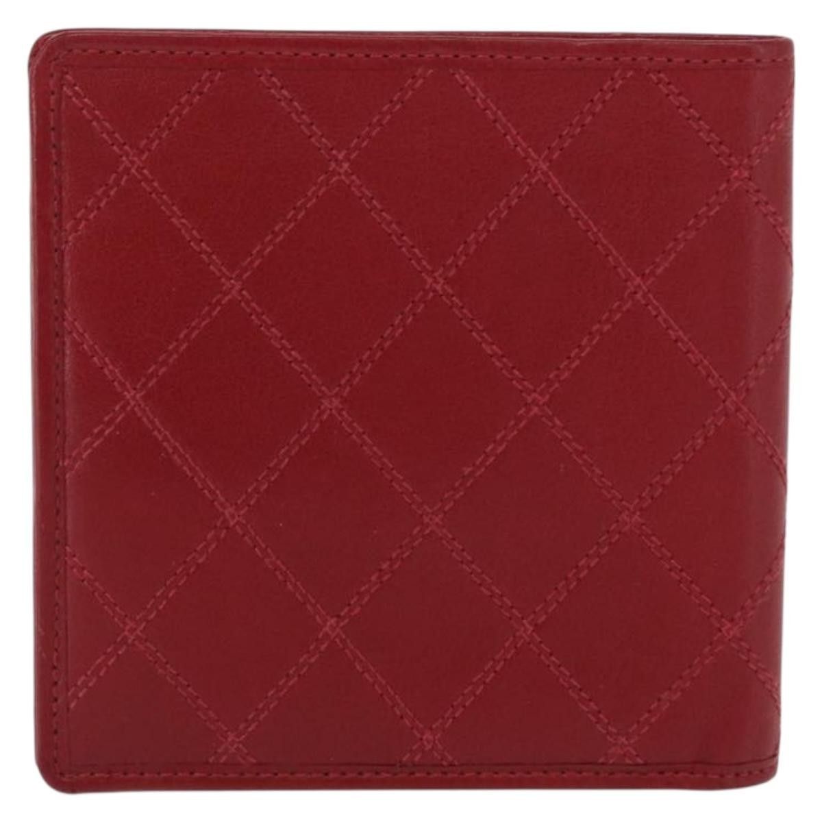 Chanel Chanel Matelasse Wallet Lamb Skin Red CC Size ONE SIZE - 2 Thumbnail
