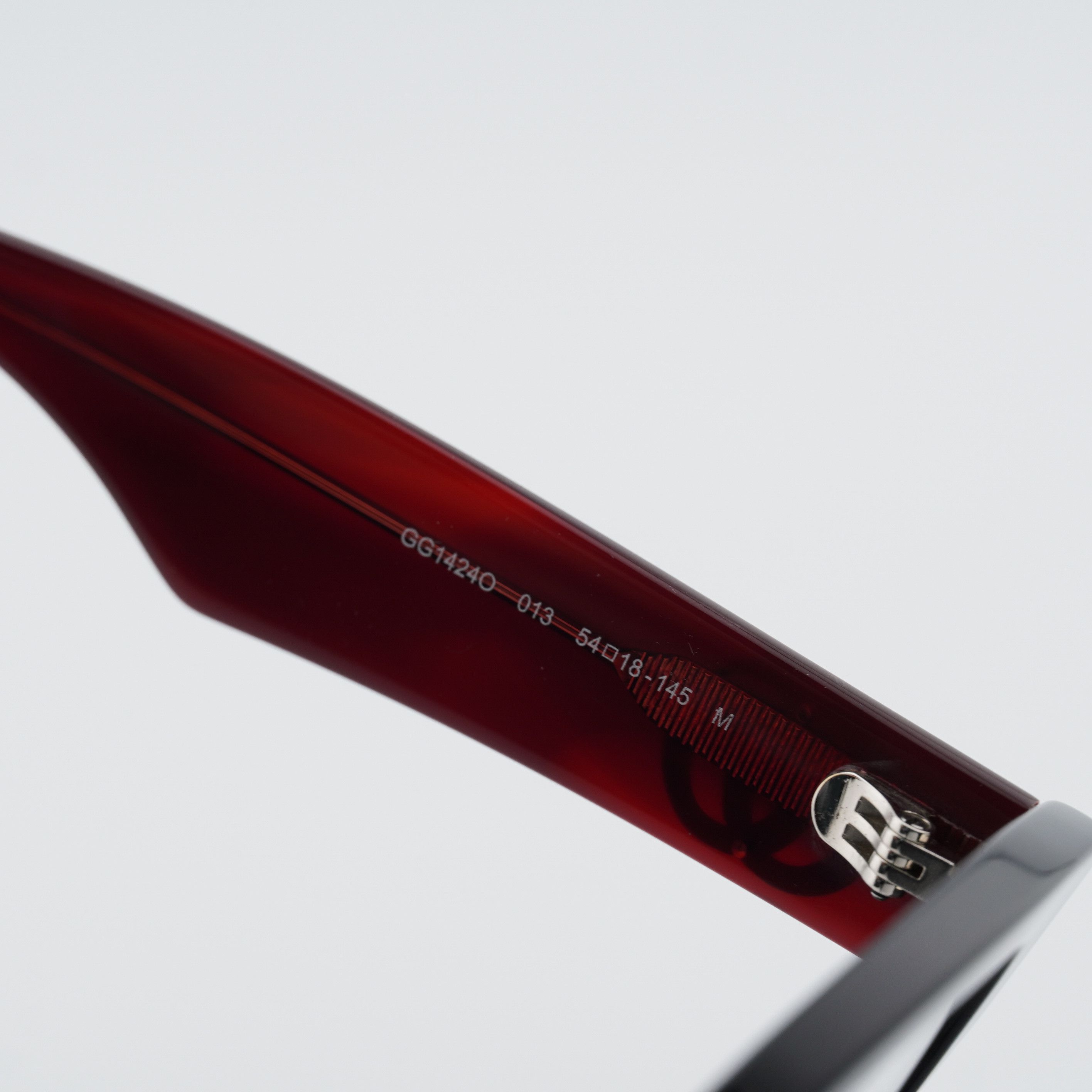 Gucci Gucci GG1424O 013 Eyeglasses Black / Red 54mm Cat Eye Frame Size ONE SIZE - 4 Thumbnail