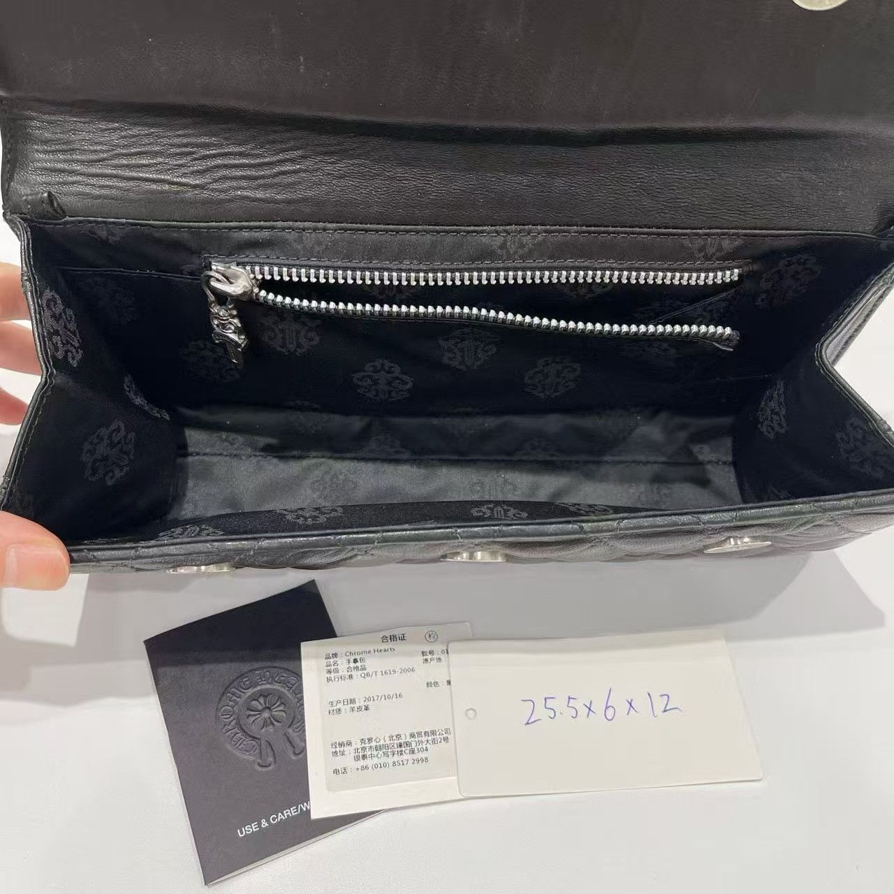 Chrome Hearts Chrome Hearts Huge Cross Quilted Leather Hand Clutch Bag Size ONE SIZE - 10 Thumbnail