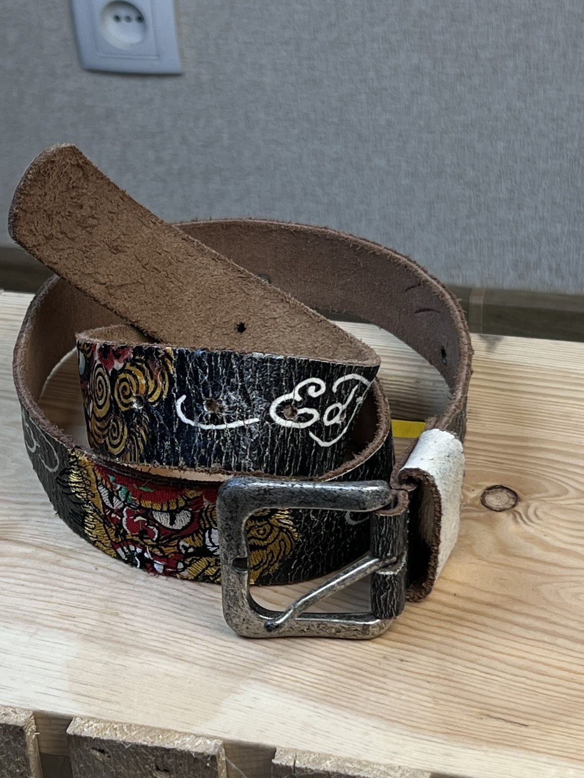 Ed Hardy Ed Hardy by Christian Audigier leather studded belt 110 cm Size ONE SIZE - 2 Thumbnail