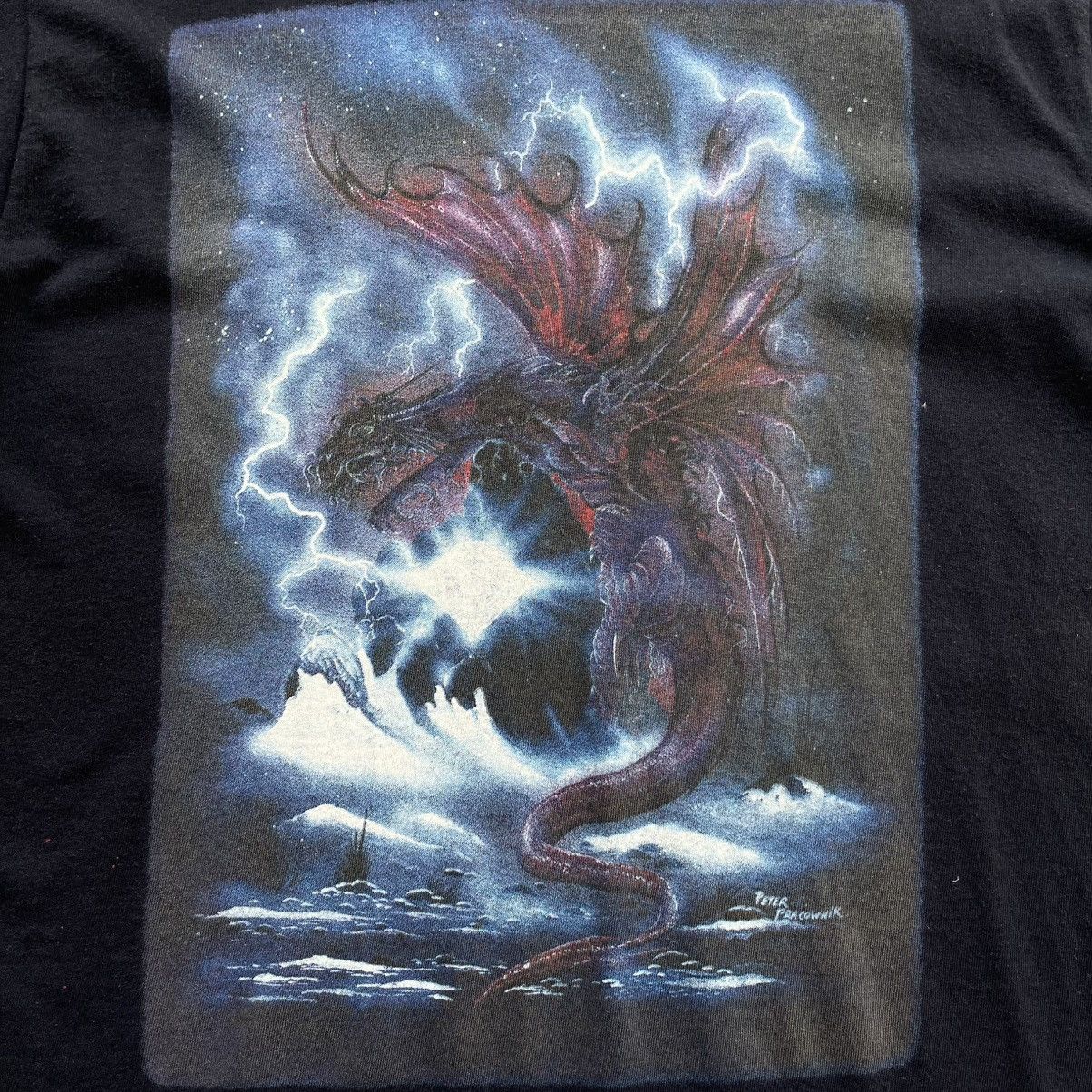 Vintage Peter Parcownik Art Diamond Dragon Logo T-Shirt 1992 Rare Size US S / EU 44-46 / 1 - 5 Thumbnail