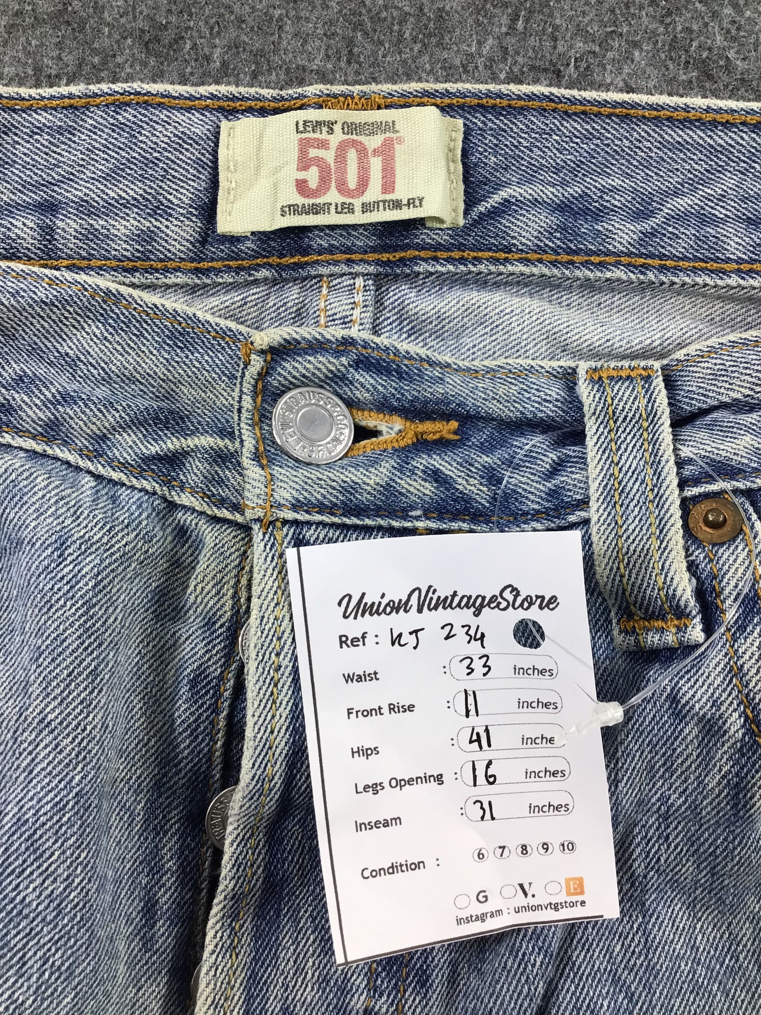 Levi's Vintage Levis 501 Jeans Dirty Medium Wash Denim KJ234 Size US 33 - 12 Thumbnail