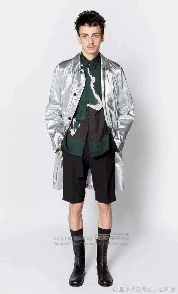 Dries Van Noten Dries Van Noten Metallic Trench Coat. Size US L / EU 52-54 / 3 - 1 Thumbnail