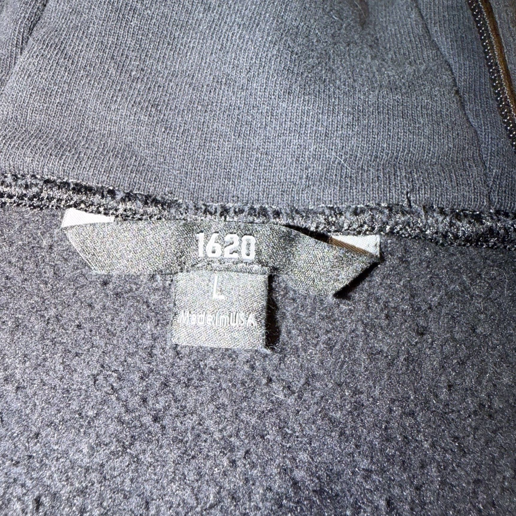 Vintage 1620 Hoodie Mens Large Black Full Zip Cordura Panels Made in USA Workwear Size US L / EU 52-54 / 3 - 7 Thumbnail