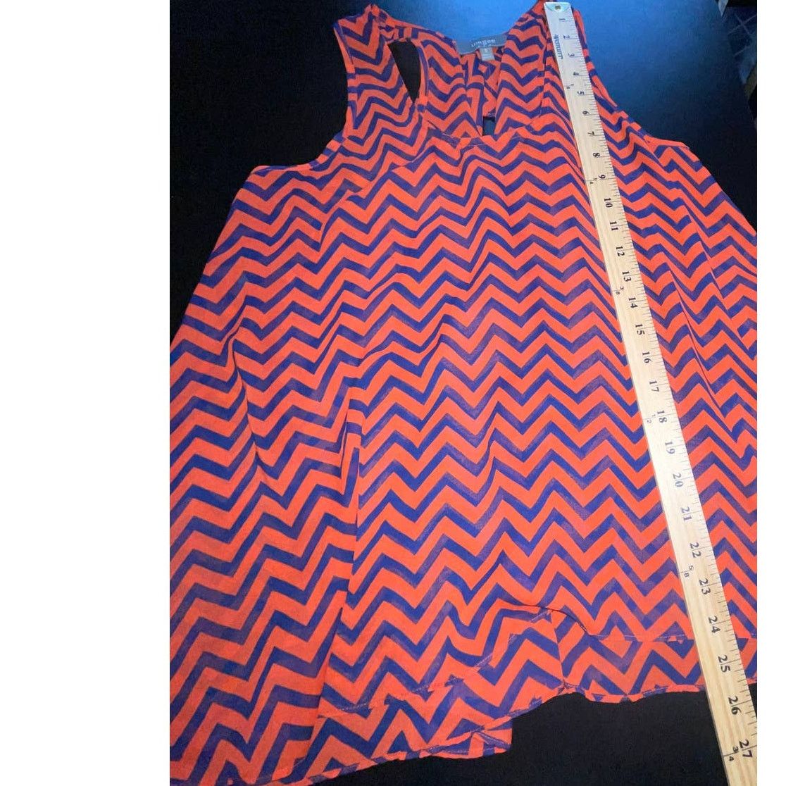 Other Umgee orange with navy blue chevron sheer blouse size small Size S / US 4 / IT 40 - 5 Thumbnail