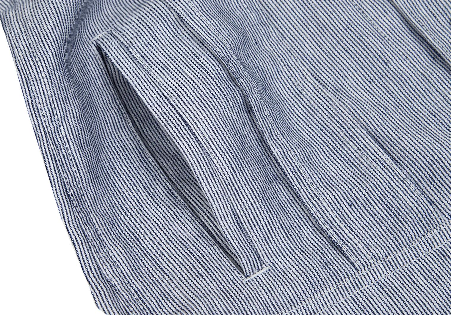 Junya Watanabe Hickory G-Jacket with Linen Switch in Blue and White XS Size US XS / EU 42 / 0 - 9 Thumbnail