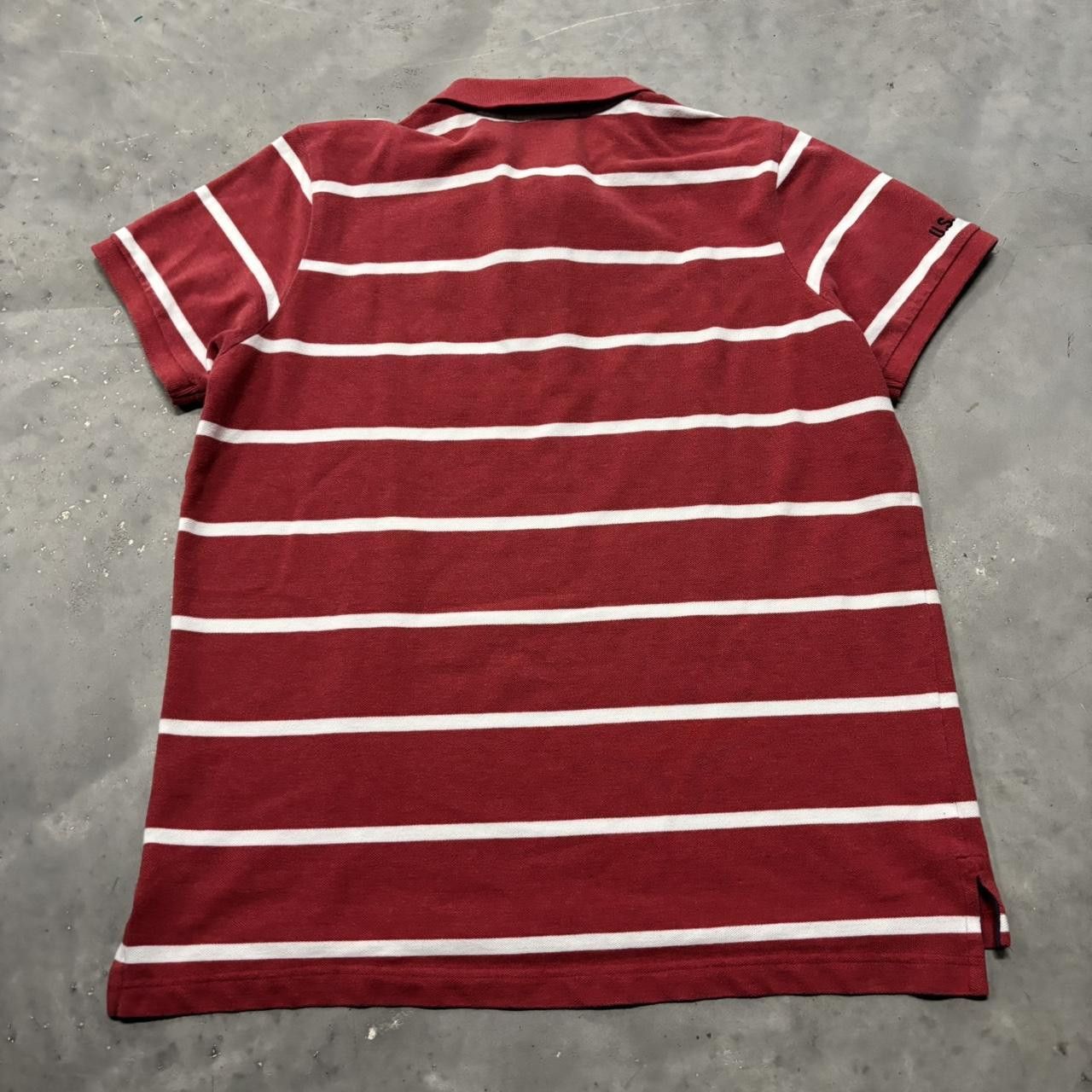 U.S. Polo Assn. × Vintage Crazy Vintage Y2K/2000s Red Striped U.S. Polo Assn. Streetwear Essential Polo Shirt! Size US L / EU 52-54 / 3 - 4 Thumbnail