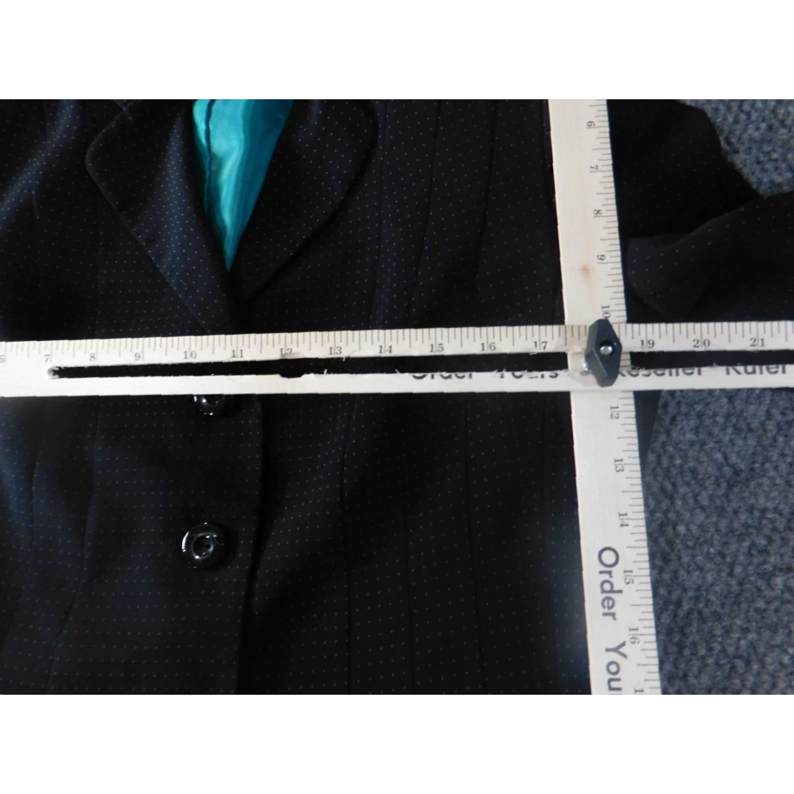 Vintage Le Suit Blazer Jacket 12 Black Button Long Sleeve Polyester Women Regular Mature Basic Designer Fall Winter Size XL / US 12-14 / IT 48-50 - 7 Thumbnail