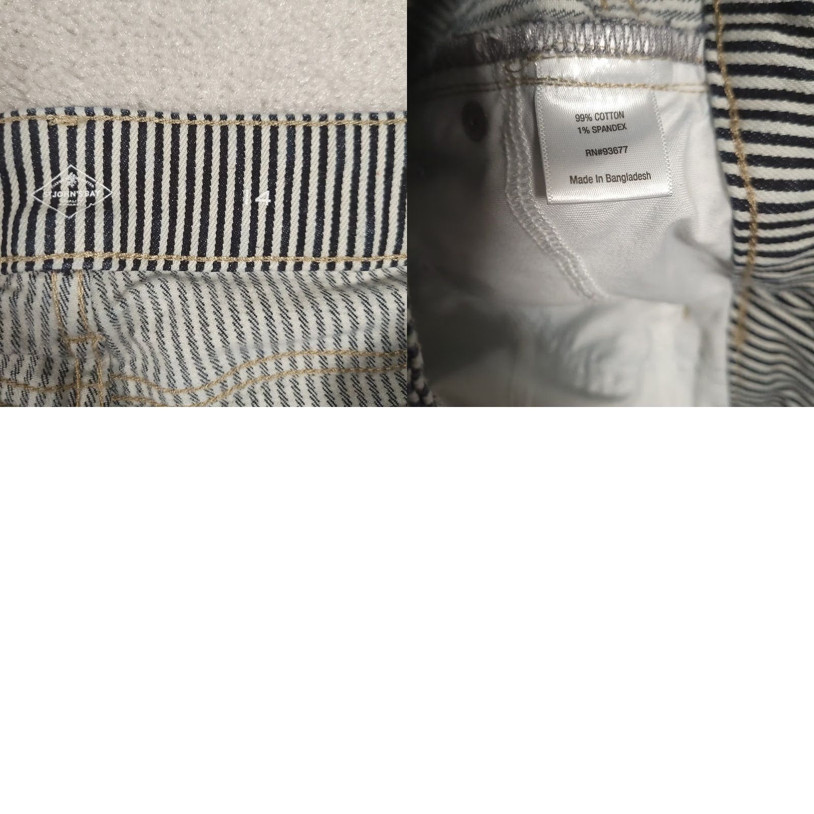 Old Navy St. John's Bay Crop Pants Women’s 4 White Black Pin-Stripe Capri Denim Jeans Shoes? Size 27" / US 4 / IT 40 - 9 Thumbnail
