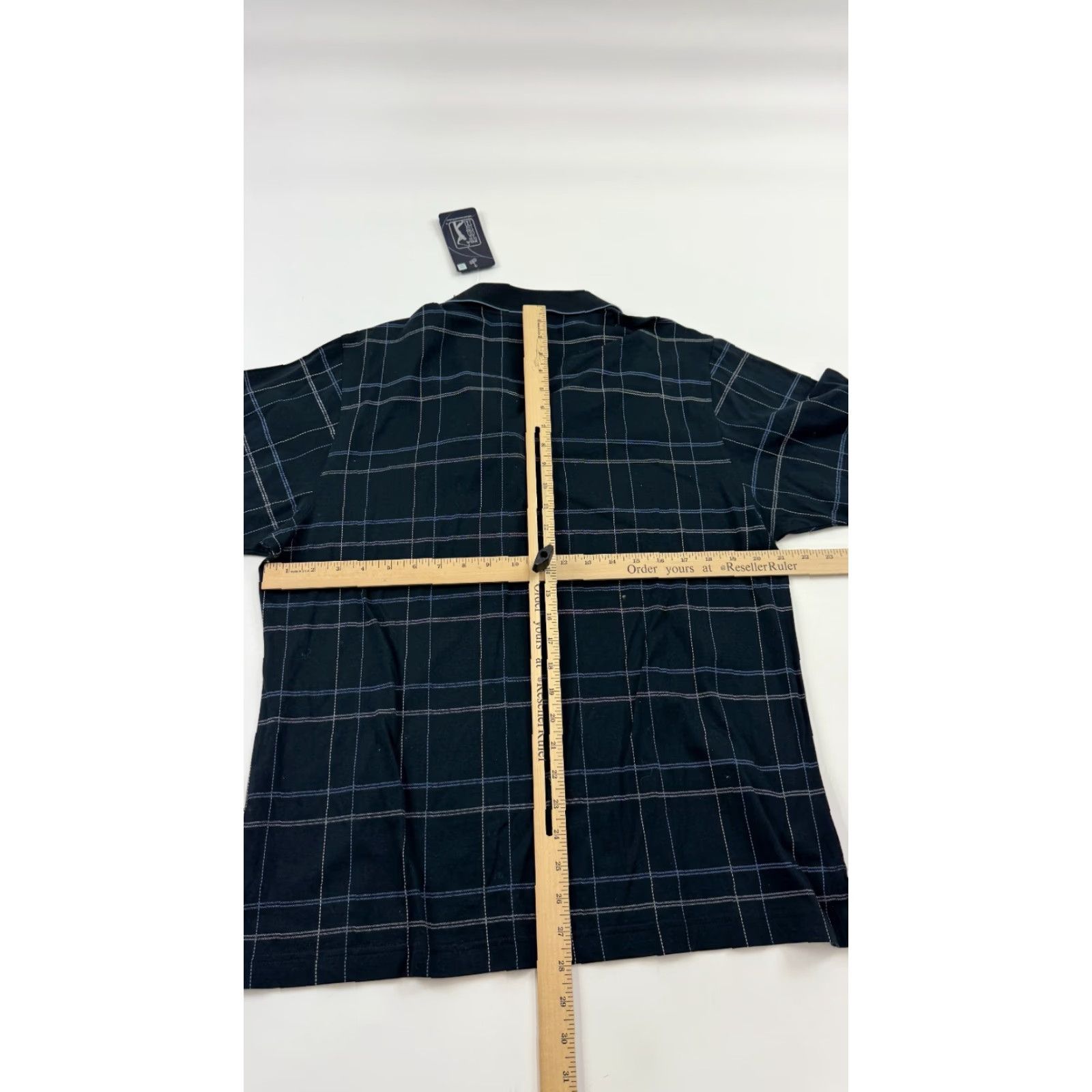 PGA Tour VINTAGE PGA TOUR Shirt Mens Medium Black Check Cotton Short Sleeve Polo Golf Performance Size US M / EU 48-50 / 2 - 6 Thumbnail