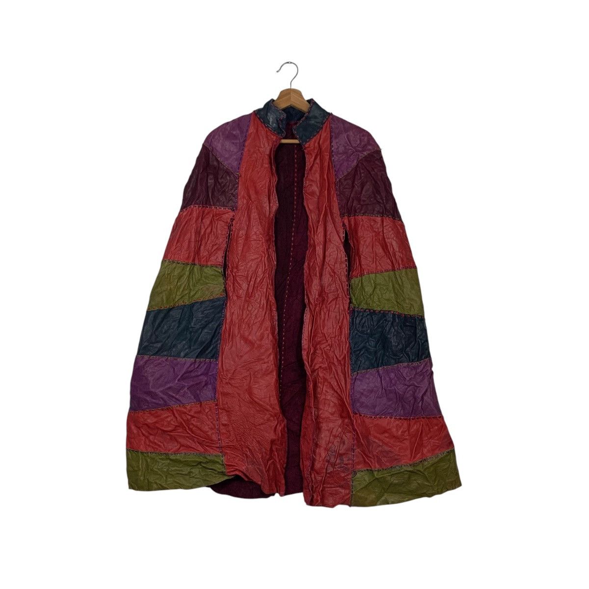 Handmade Handmade Patchwork Leather Cape #2165-C95 Size US XXL / EU 58 / 5 - 1 Thumbnail