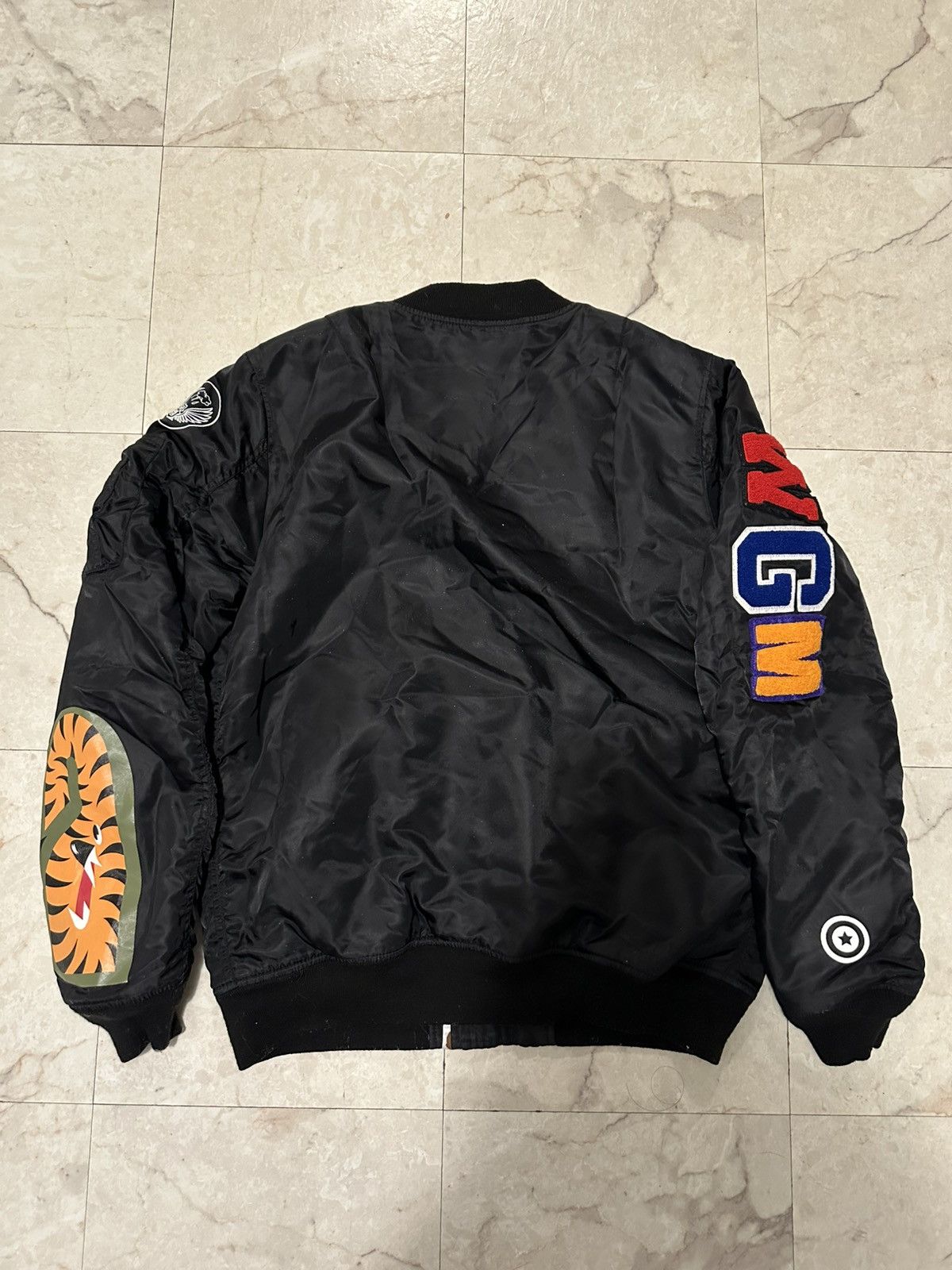 Bape BAPE Front Facing Shark MA1 Bomber Flight Jacket Size US M / EU 48-50 / 2 - 4 Thumbnail