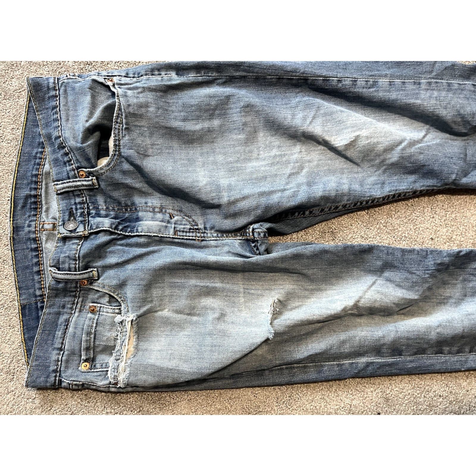 Levi's Men's Levi's 514 Slim Straight Jeans Blue Denim 32x30 Mid Wash 90s Style Size US 32 / EU 48 - 4 Thumbnail