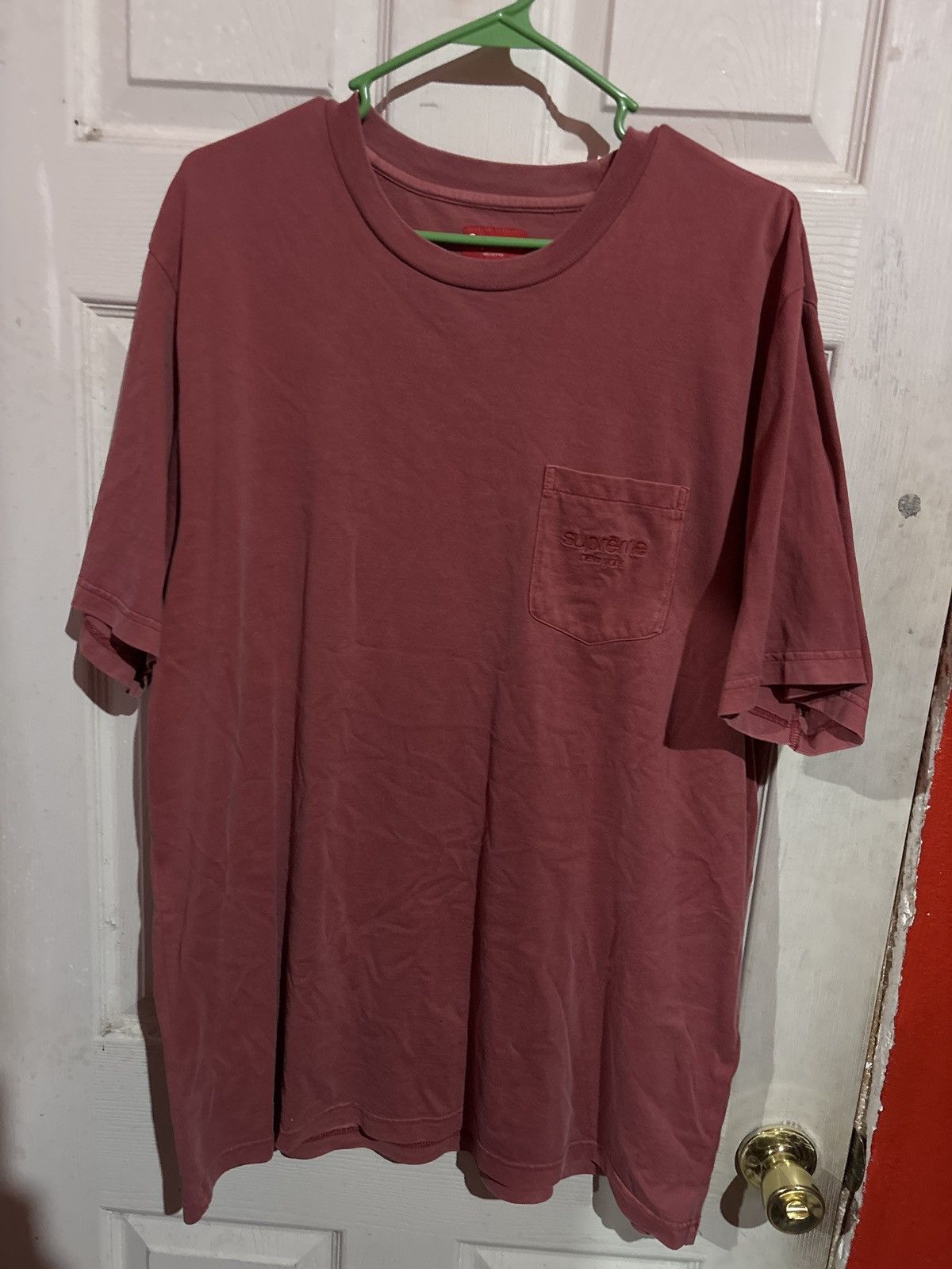 Supreme Supreme Overdyed Pocket Tee - Dark Red Size US XL / EU 56 / 4 - 1 Thumbnail