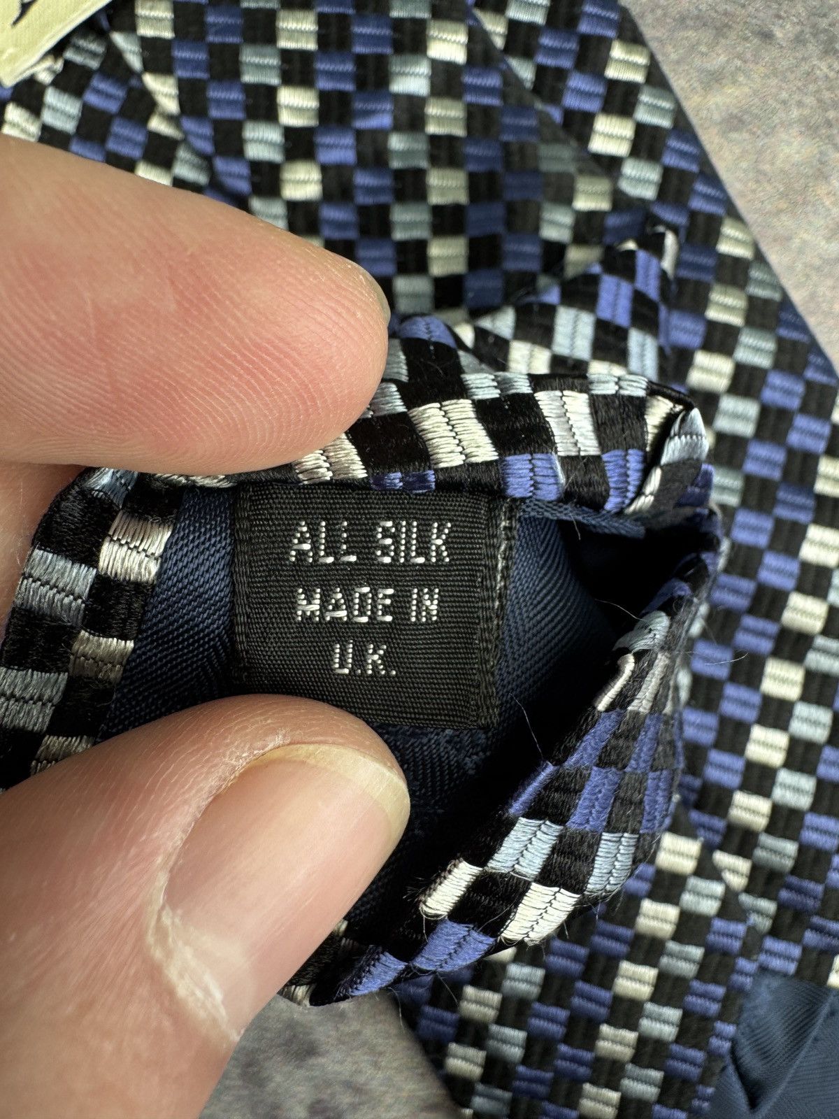 Aquascutum Aquascutum London Silk Tie Geometric Check Pattern Size ONE SIZE - 8 Thumbnail