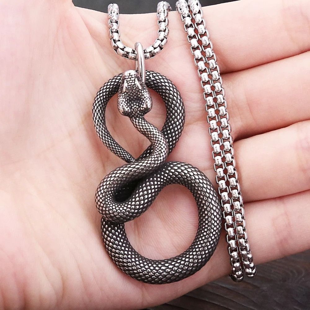 Vintage Snake for Men Pendant Necklace Size ONE SIZE - 1 Thumbnail