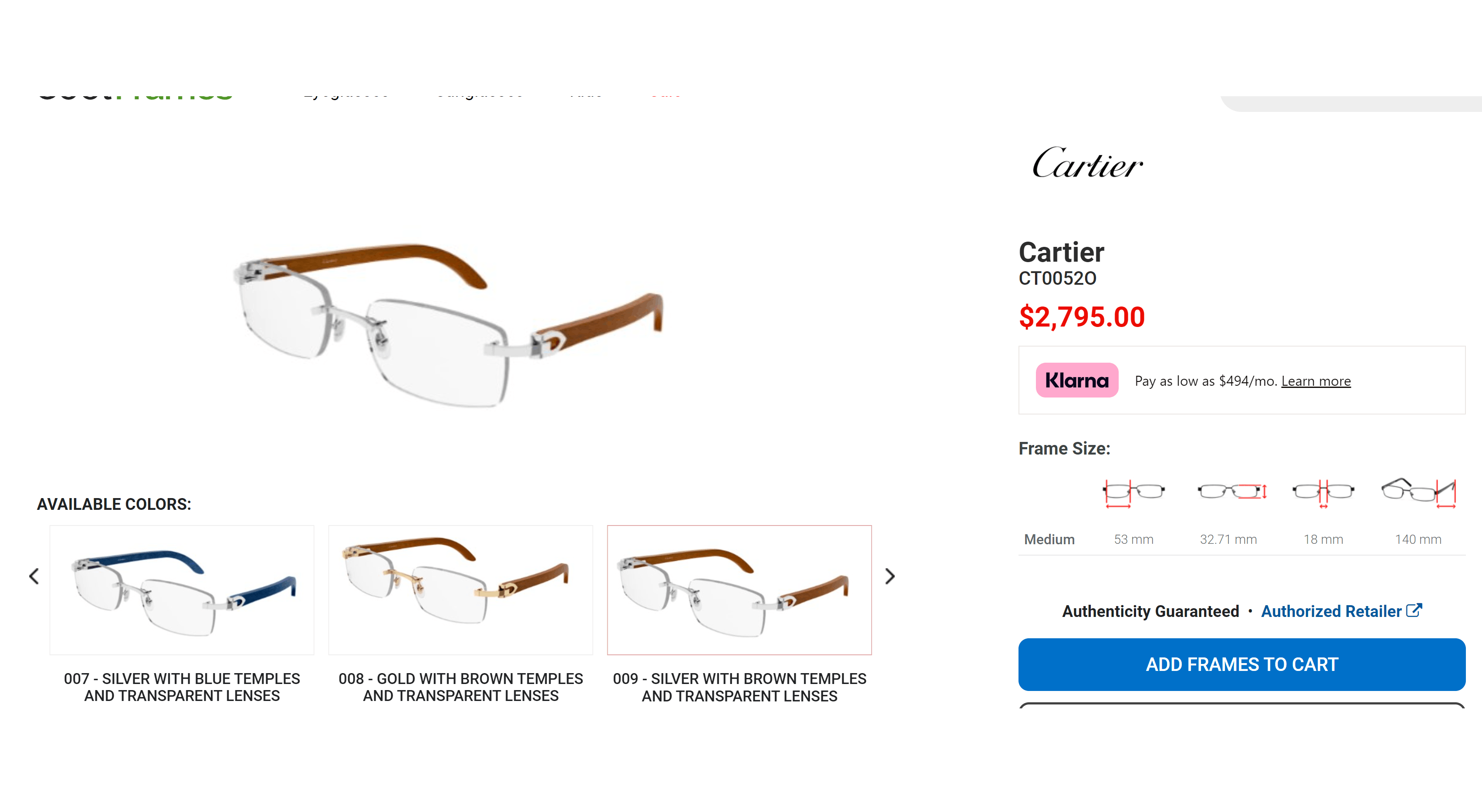 Cartier NEW! Cartier Ibiza Wood Silver Glasses CT00520 Size ONE SIZE - 16 Thumbnail