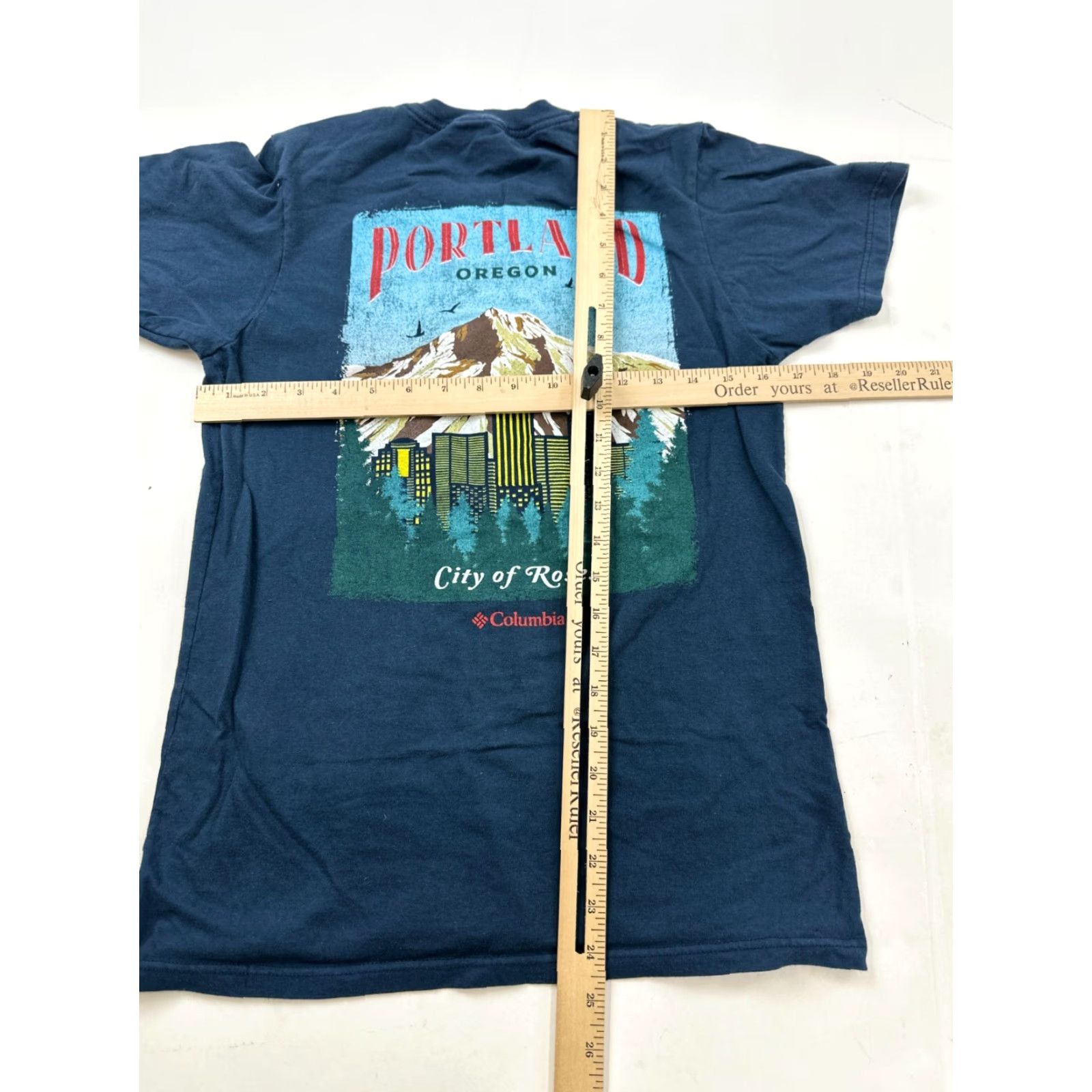 Vintage Columbia Shirt Mens Small Blue Graphic Portland Oregon Tee Short Sleeve Crew Neck Regular Fit 100% Cotton Spring Summer Mens Size US S / EU 44-46 / 1 - 6 Thumbnail