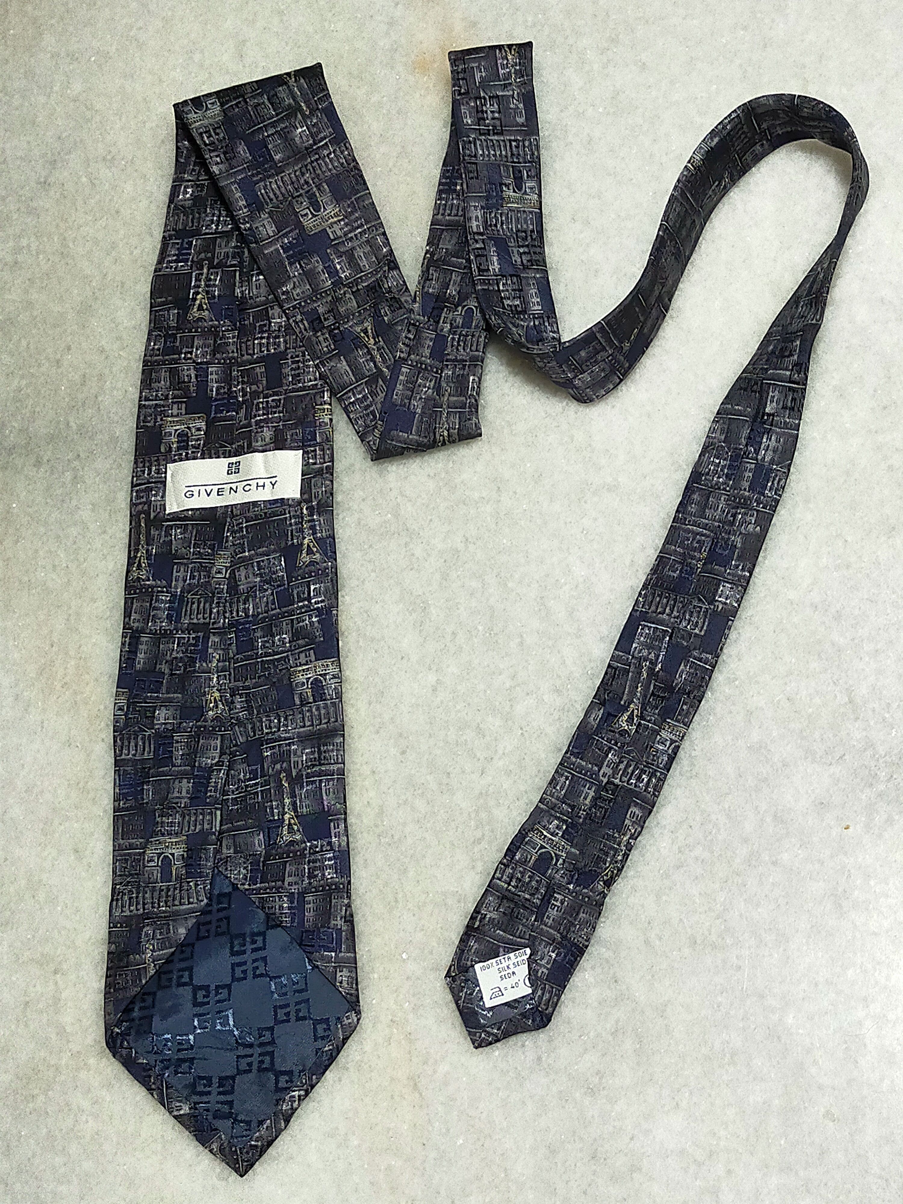 Givenchy × Vintage GIVENCHY PARIS EIFFEL TOWER VINTAGE SILK TIE Size ONE SIZE - 5 Thumbnail