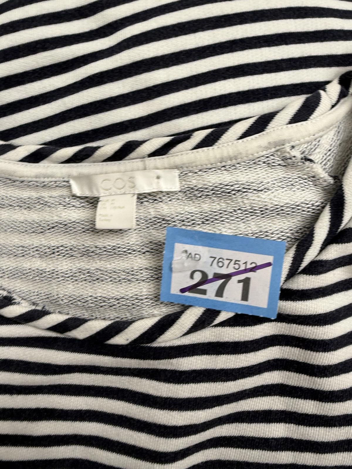 Cos COS Black and White Striped Short Sleeve T-Shirt Size M Size US M / EU 48-50 / 2 - 2 Thumbnail