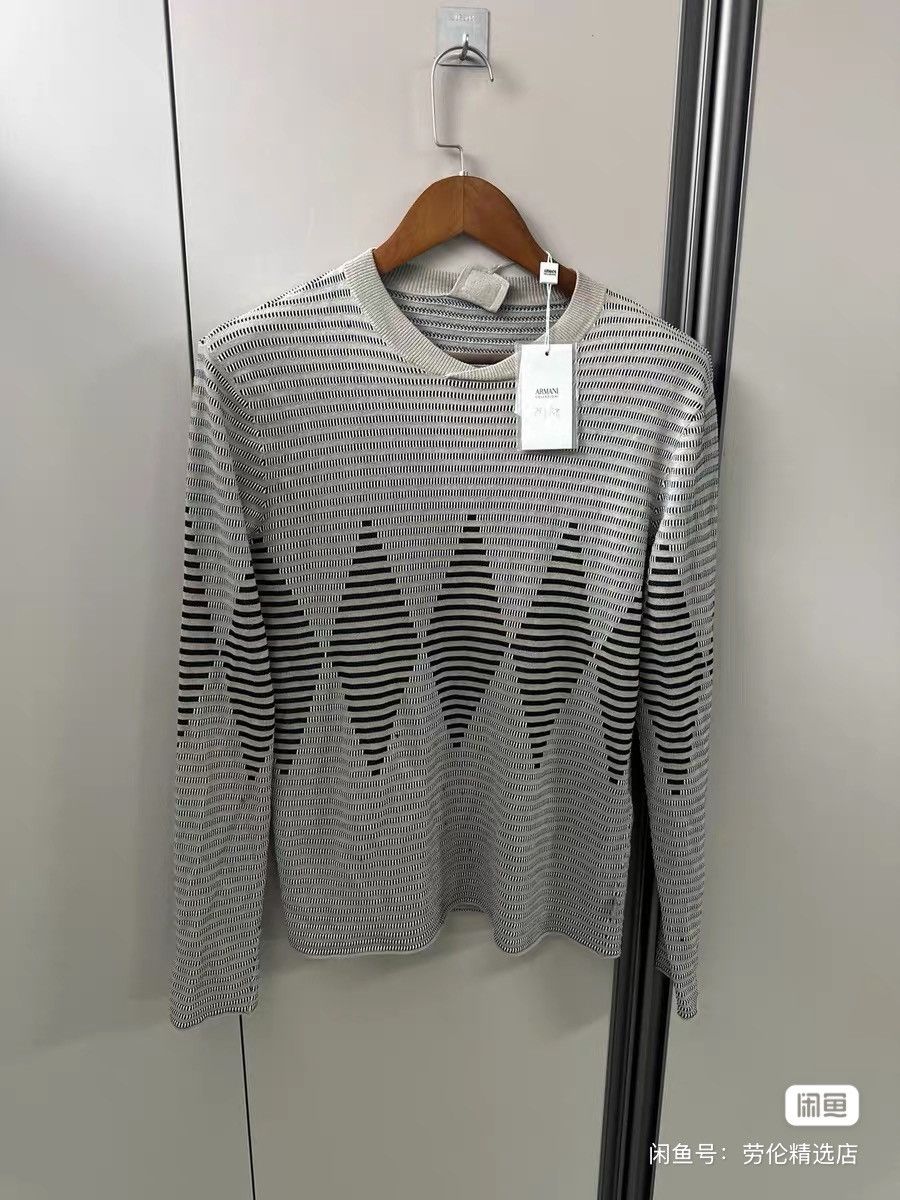 Armani Colleczioni Diamond Pattern Knit Sweater, Silk Blend