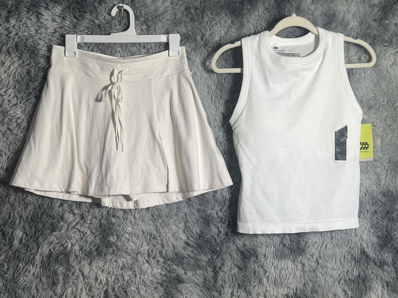 Target Basics White Skort and White Tank Top Set Size 36" / US 14 / IT 50 - 1 Thumbnail