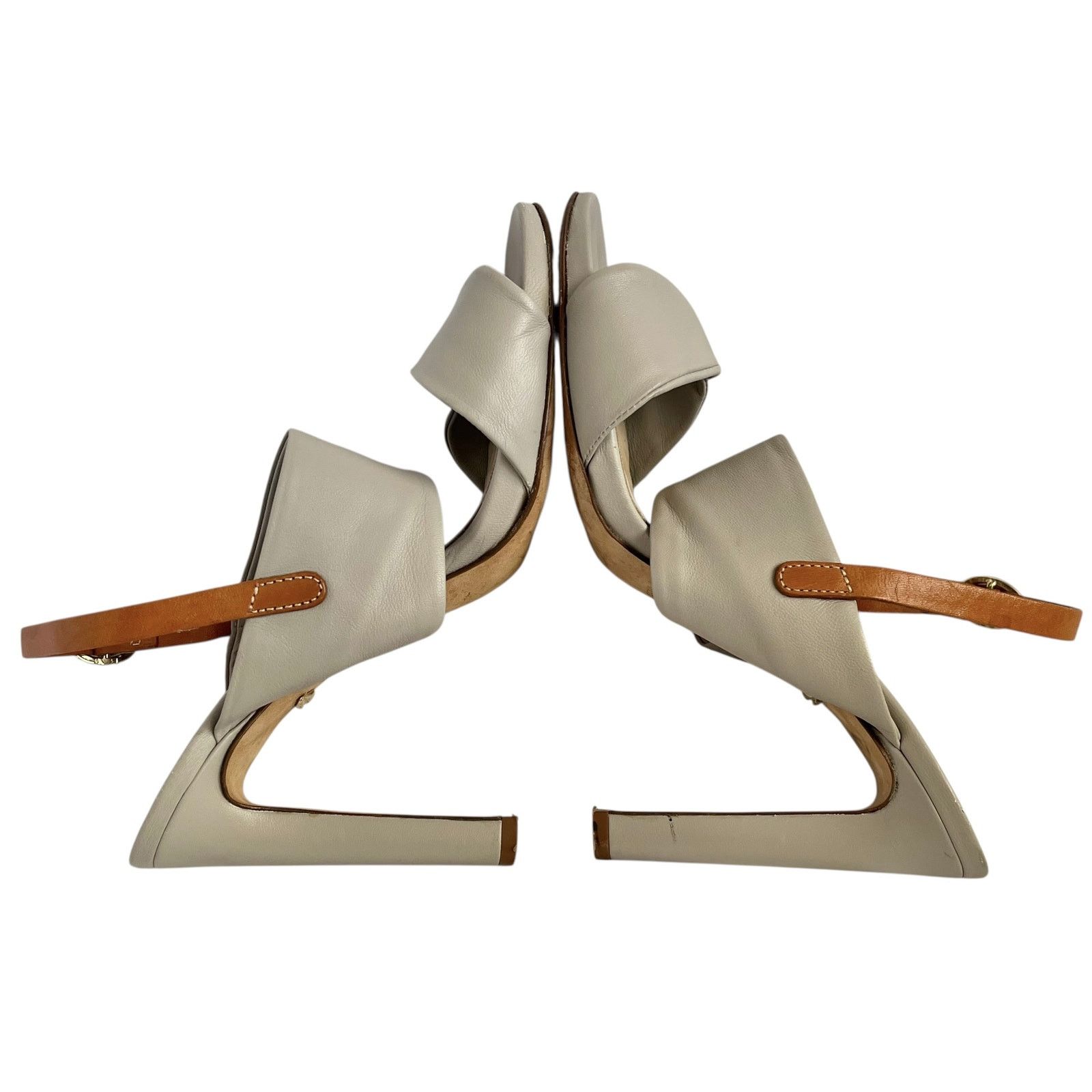 Diane von Furstenberg Diane Von Furstenberg Jacey Leather Slingback Sandals Heels Size US 7 / IT 37 - 9 Thumbnail