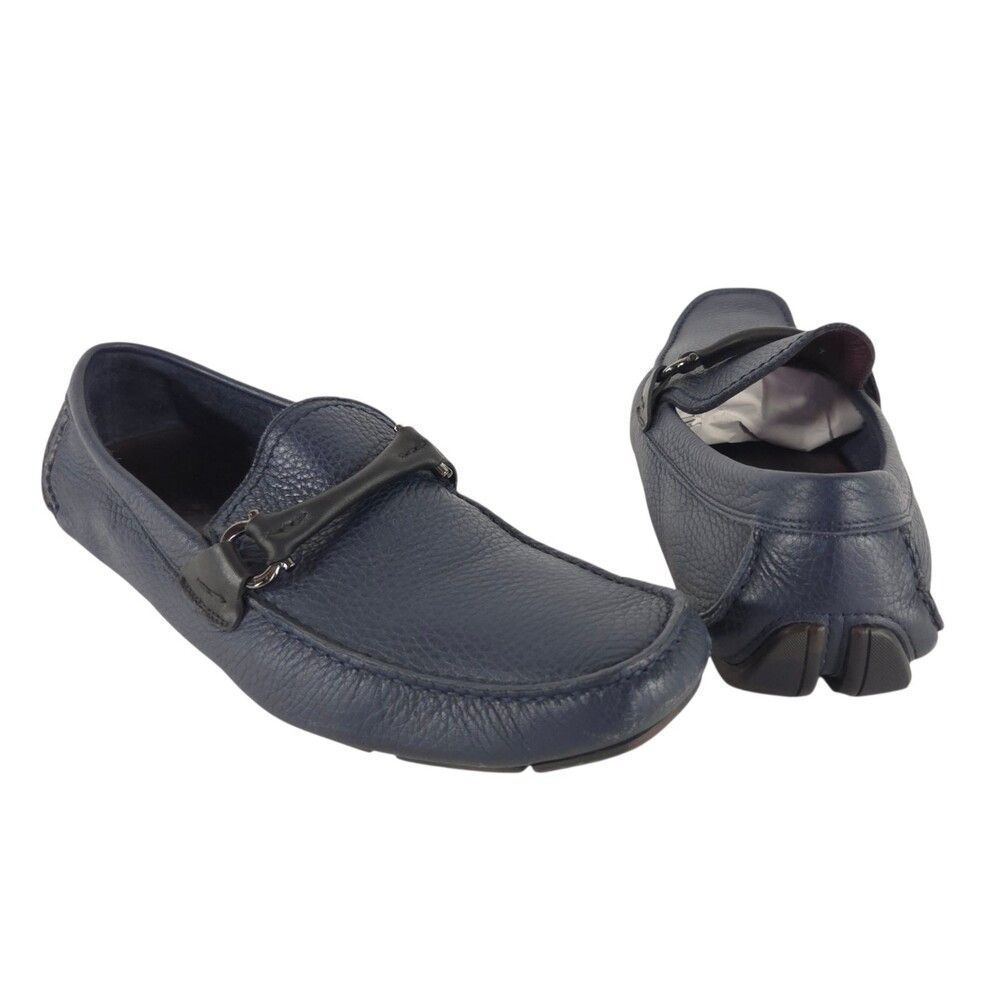 Salvatore Ferragamo Ferragamo Front 4 Driving Loafer US 7 D EU 40 Mens Navy Peb Size US 7 / EU 40 - 1 Thumbnail