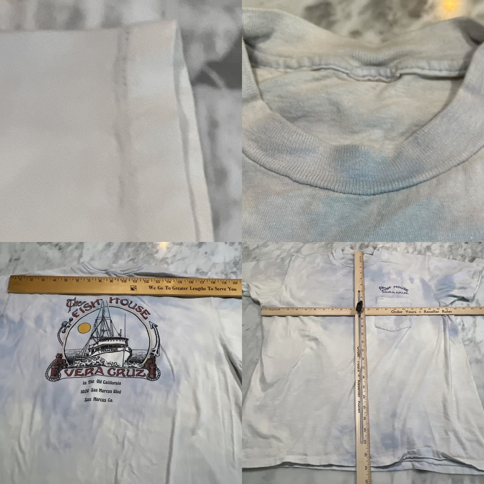 Vintage VINTAGE The Fish House Vera Cruz Men’s XL Single Stitch San Marcos White Cotton Graphic Tee Shirt Mens 1980s Size US XL / EU 56 / 4 - 8 Thumbnail