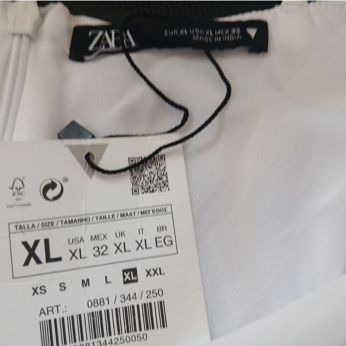 Zara ZARA White Satin Jewel V-Neck Mini Dress - Size XL - NWT Size XL / US 12-14 / IT 48-50 - 2 Thumbnail