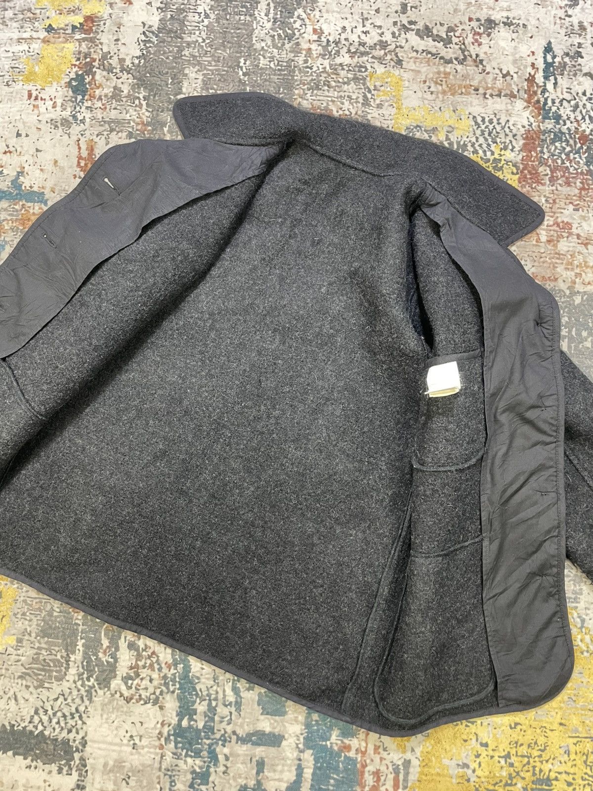 agnes b. Vintage Agnes B. Ash Gray Piped Trim Button Up Wool Jacket Size XS / US 0-2 / IT 36-38 - 9 Thumbnail