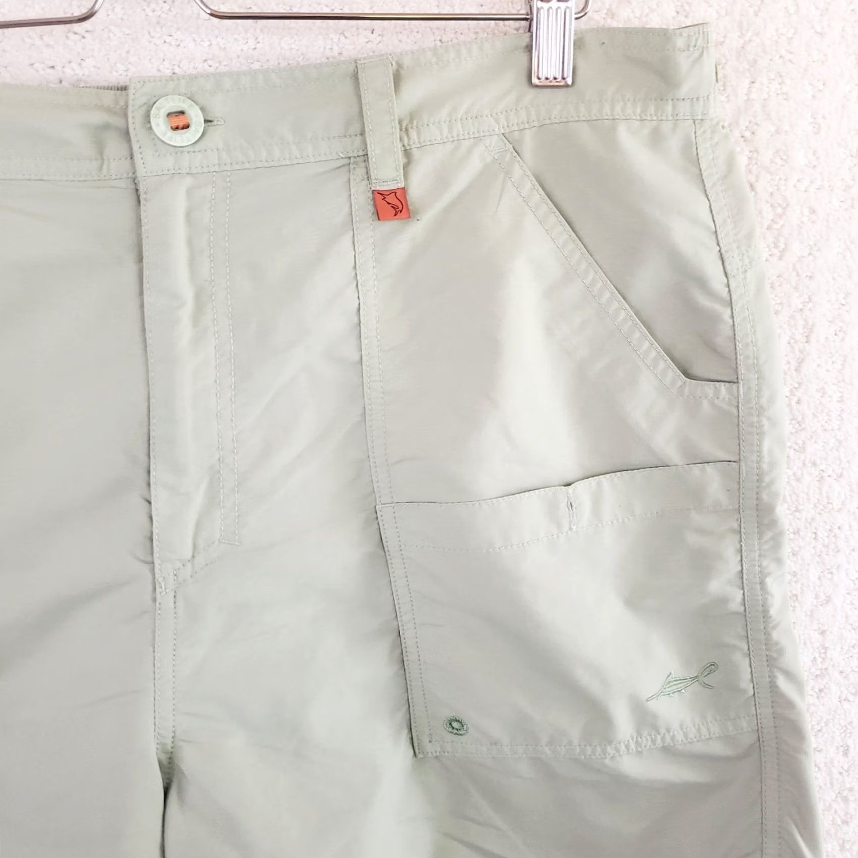 Vintage Salt Life Men's XXL Green Cargo Shorts Nylon Quick Dry Logo Size US 39 - 5 Thumbnail