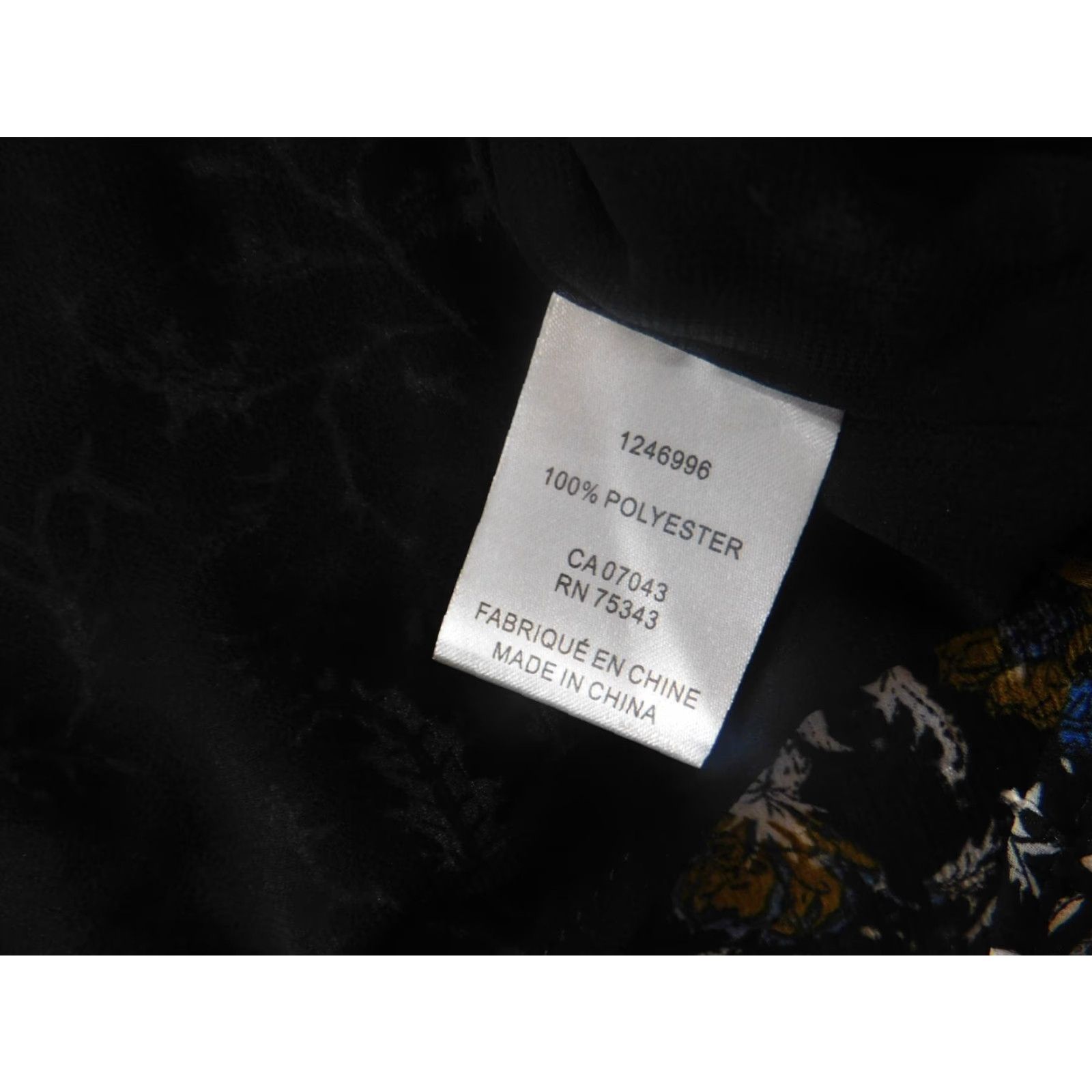 Joie JOIE Blouse Shirt Womens M Black Floral Long Sleeve V-Neck Polyester Rayon Stretch Casual Regular Button Pullover Modern Basic Size M / US 6-8 / IT 42-44 - 6 Thumbnail