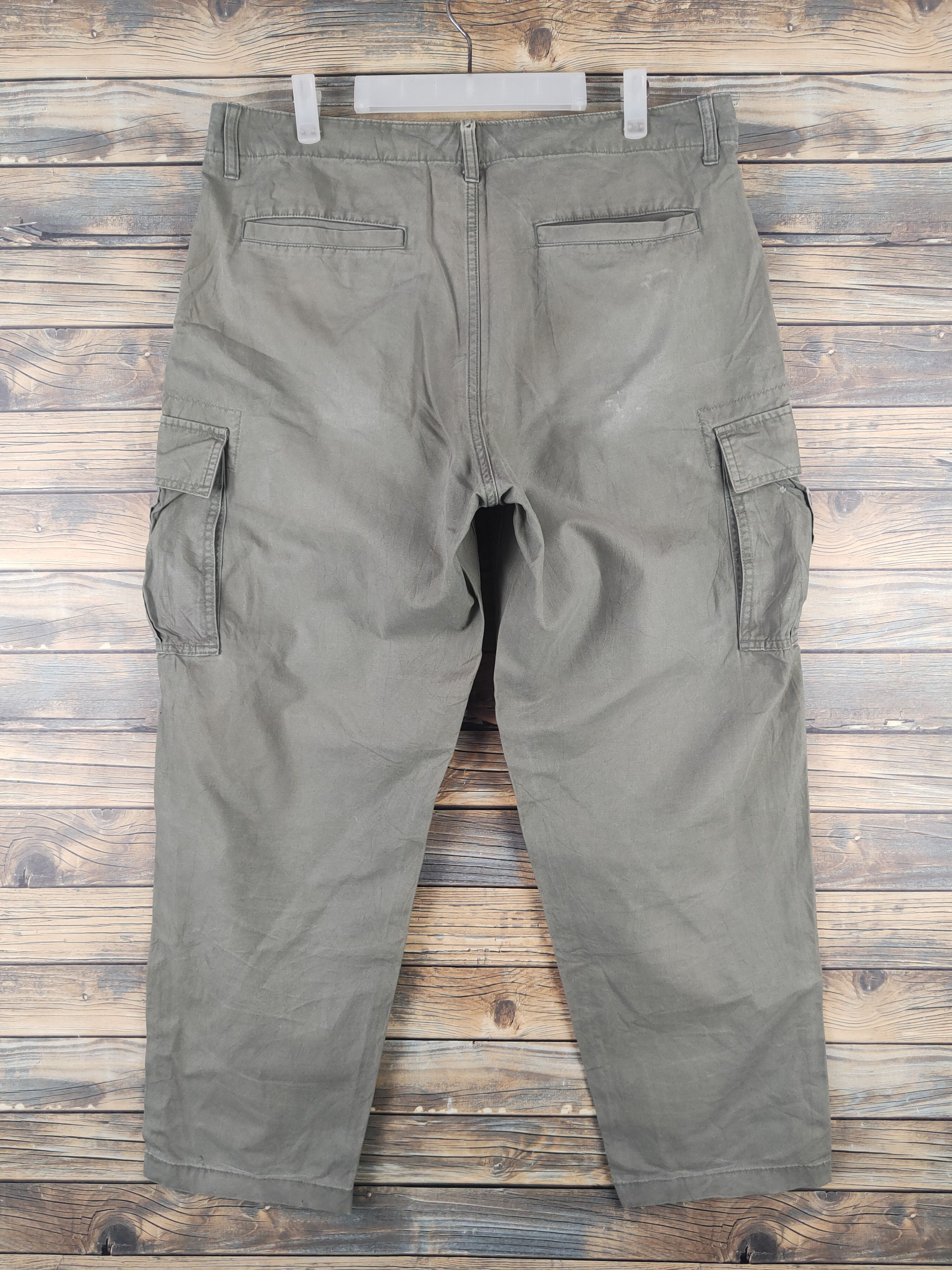 Japanese Brand DL Uniqlo Army Green Faded Multipocket Cargo Pants #46-280T Size US 36 / EU 52 - 7 Thumbnail