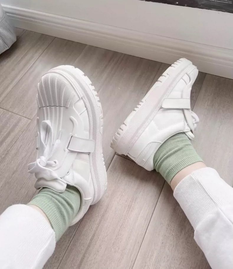Dior Dior White round toe lace-up thick-soled casual board shoes Size US 6 / IT 36 - 8 Thumbnail