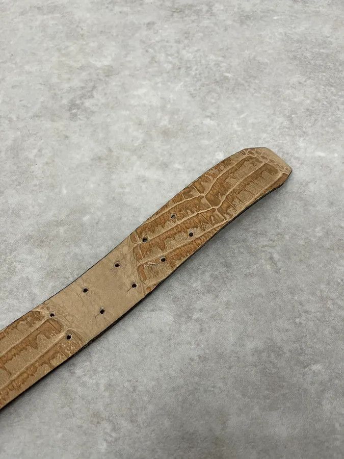 Just Cavalli 2000s Cavalli Beige Crocodile Effect Leather Belt Size ONE SIZE - 6 Thumbnail