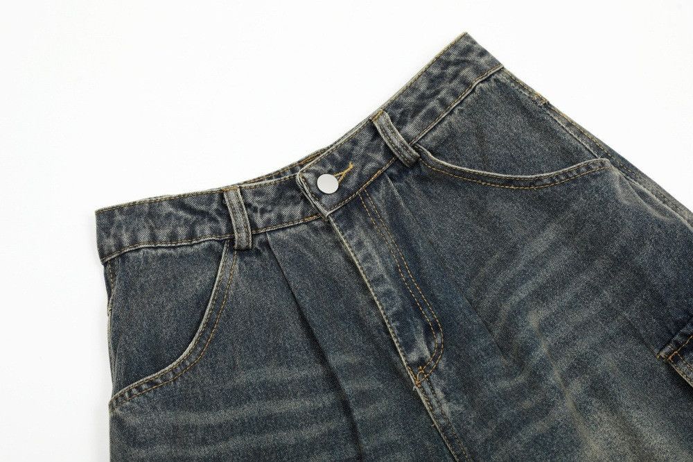 Vintage Men's street loose punk distressed ripped denim shorts Size US 32 / EU 48 - 3 Thumbnail